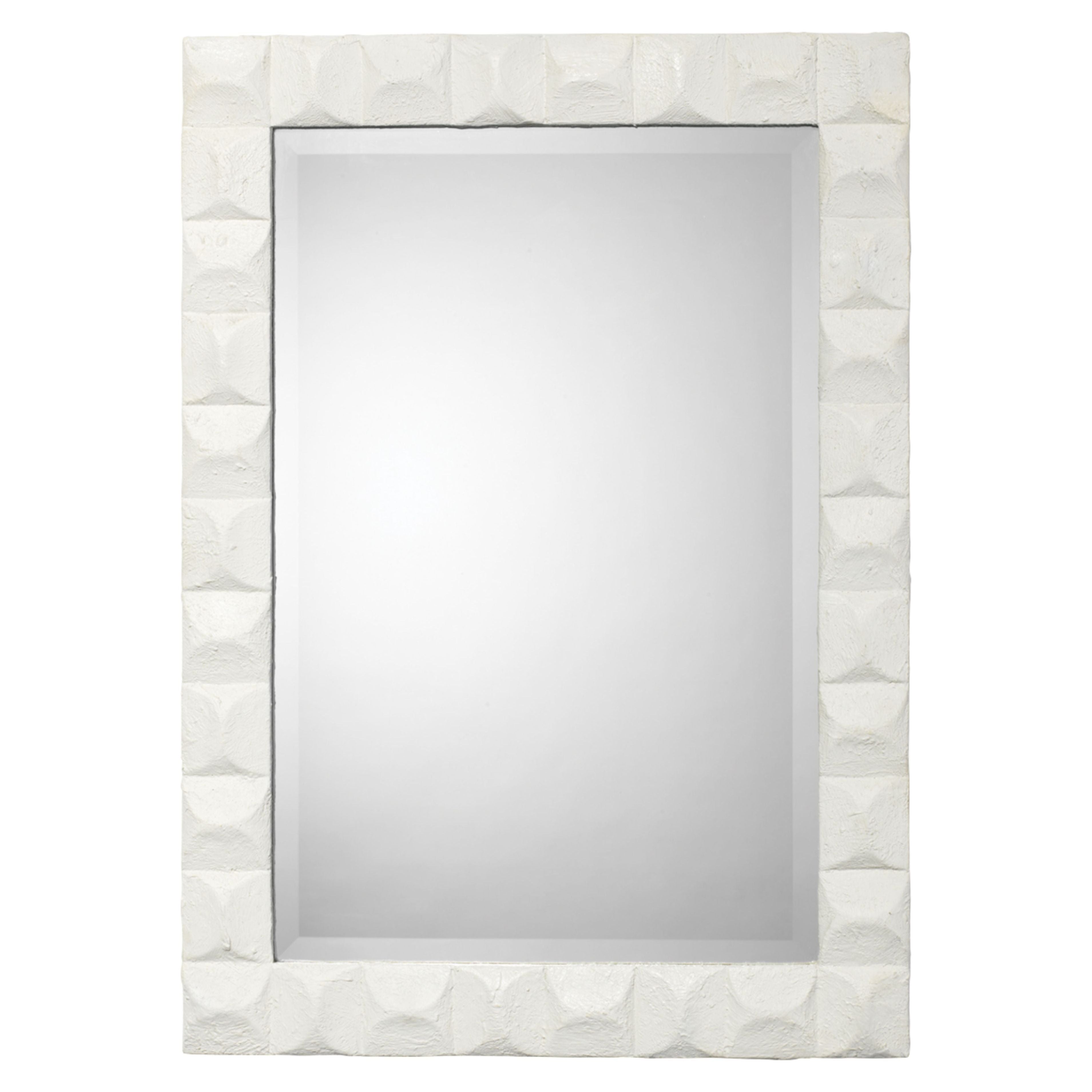 Astor Plaster Wall Rectangle Mirror, White by Jamie Young