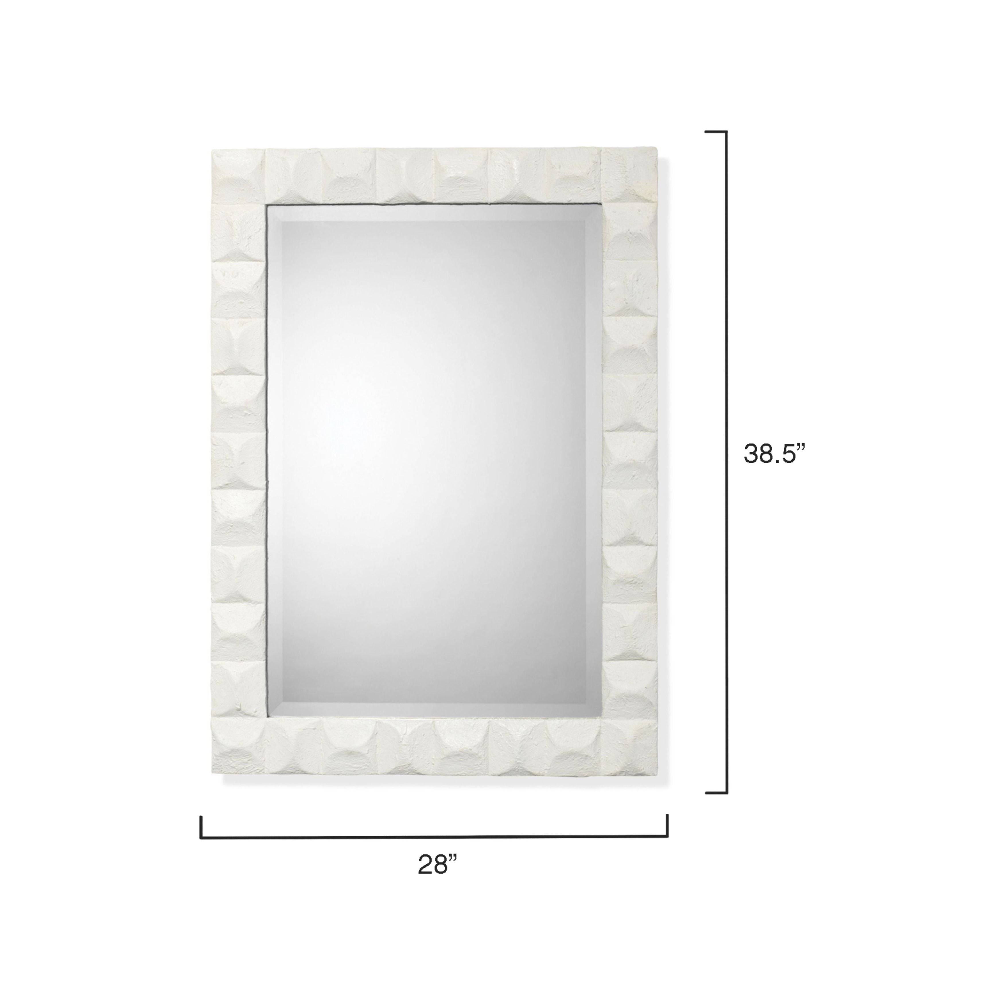 Astor Plaster Wall Rectangle Mirror, White by Jamie Young