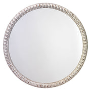 Audrey Beaded Wood Round Wall Mirror, White Washed by Jamie Young