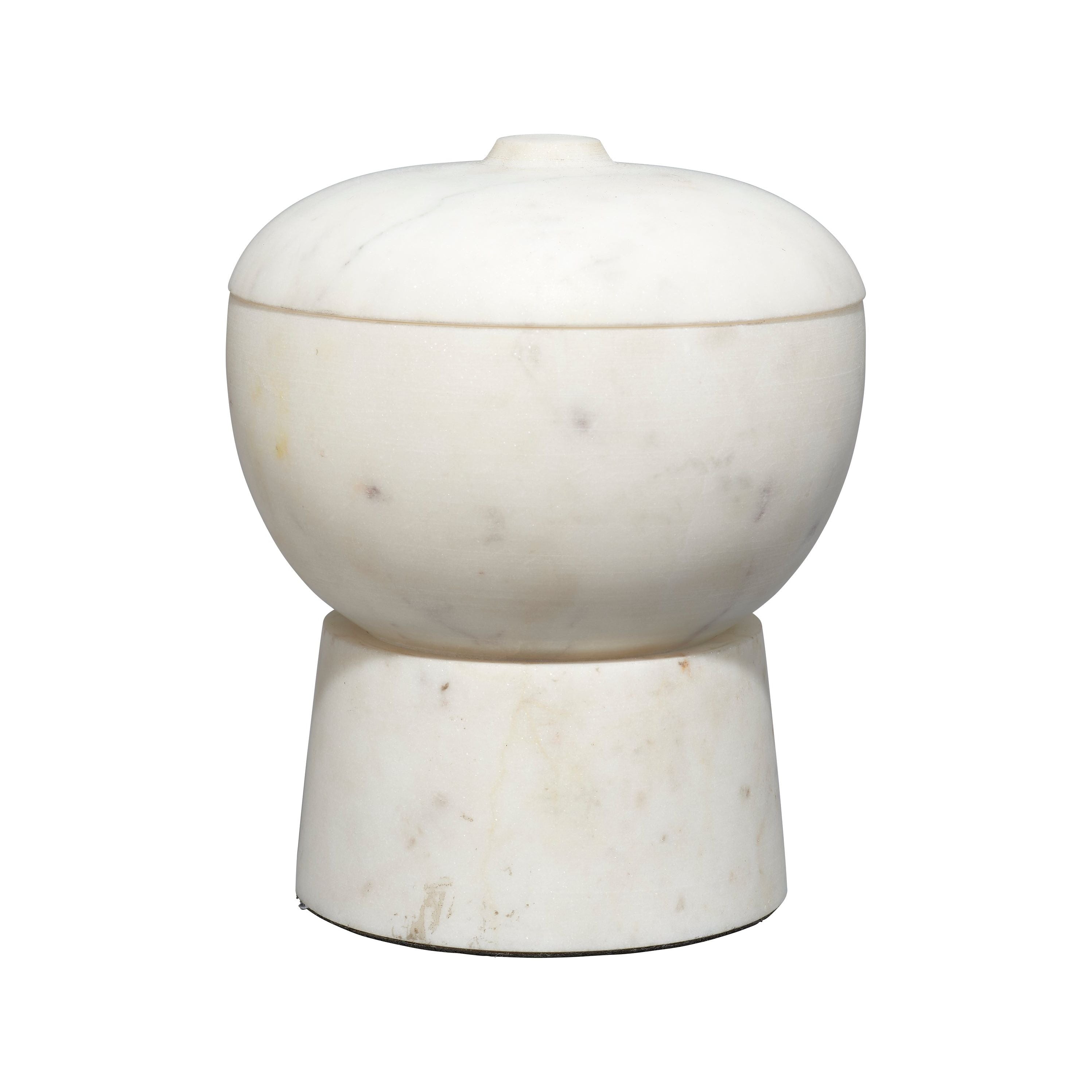 Bennett Marble Storage Bowl w/ Lid Medium by Jamie Young