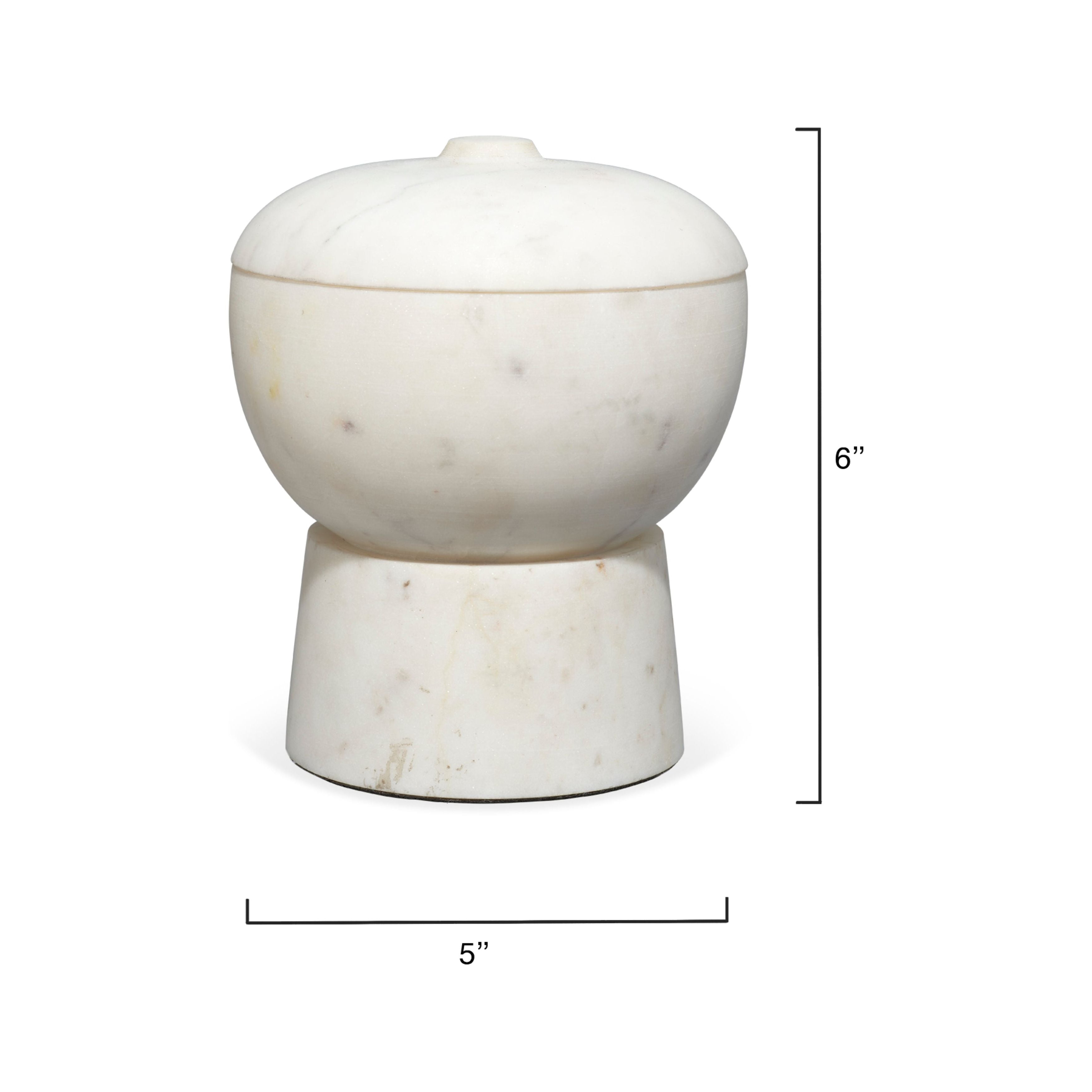 Bennett Marble Storage Bowl w/ Lid by Jamie Young