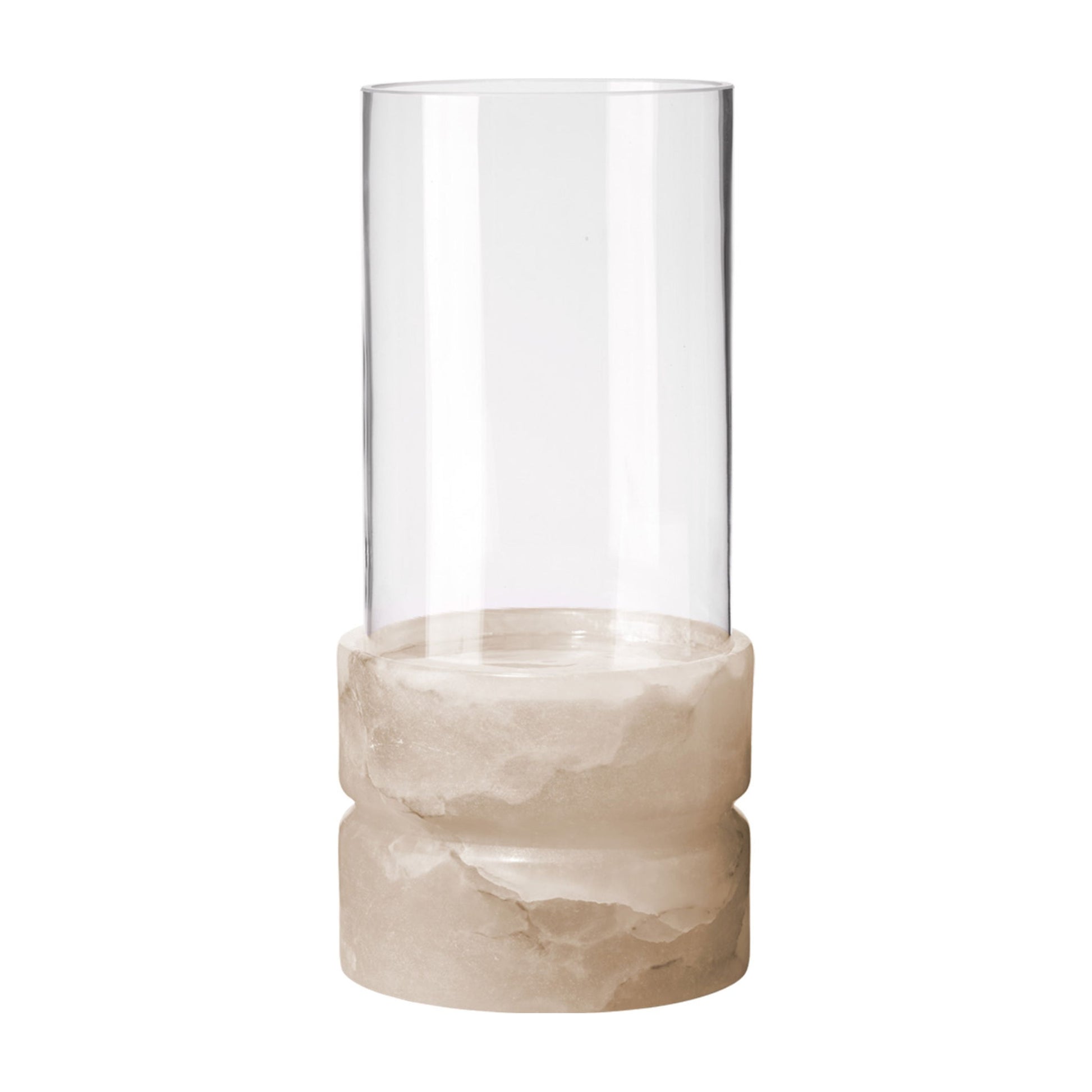 Charlotte Stacked Alabaster Hurricane Tall by Jamie Young