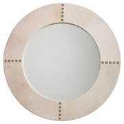 Round Cross Stitch Round Wall Mirror White by Jamie Young