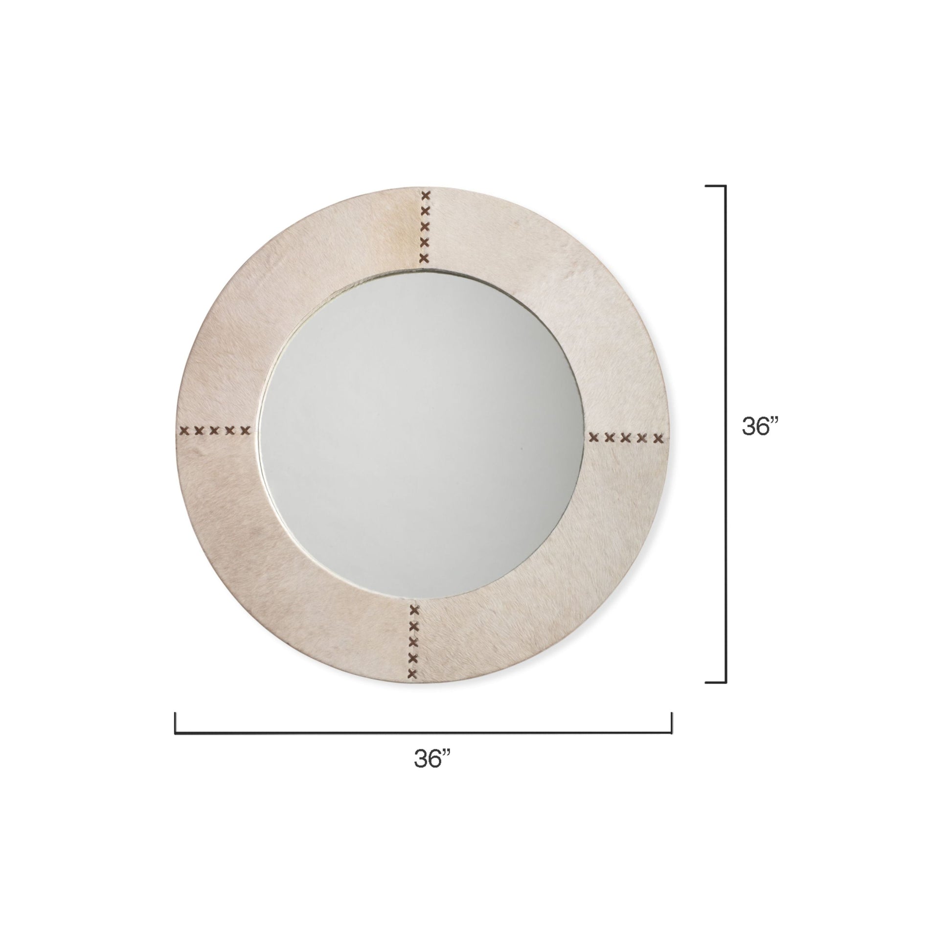 Round Cross Stitch Round Wall Mirror by Jamie Young