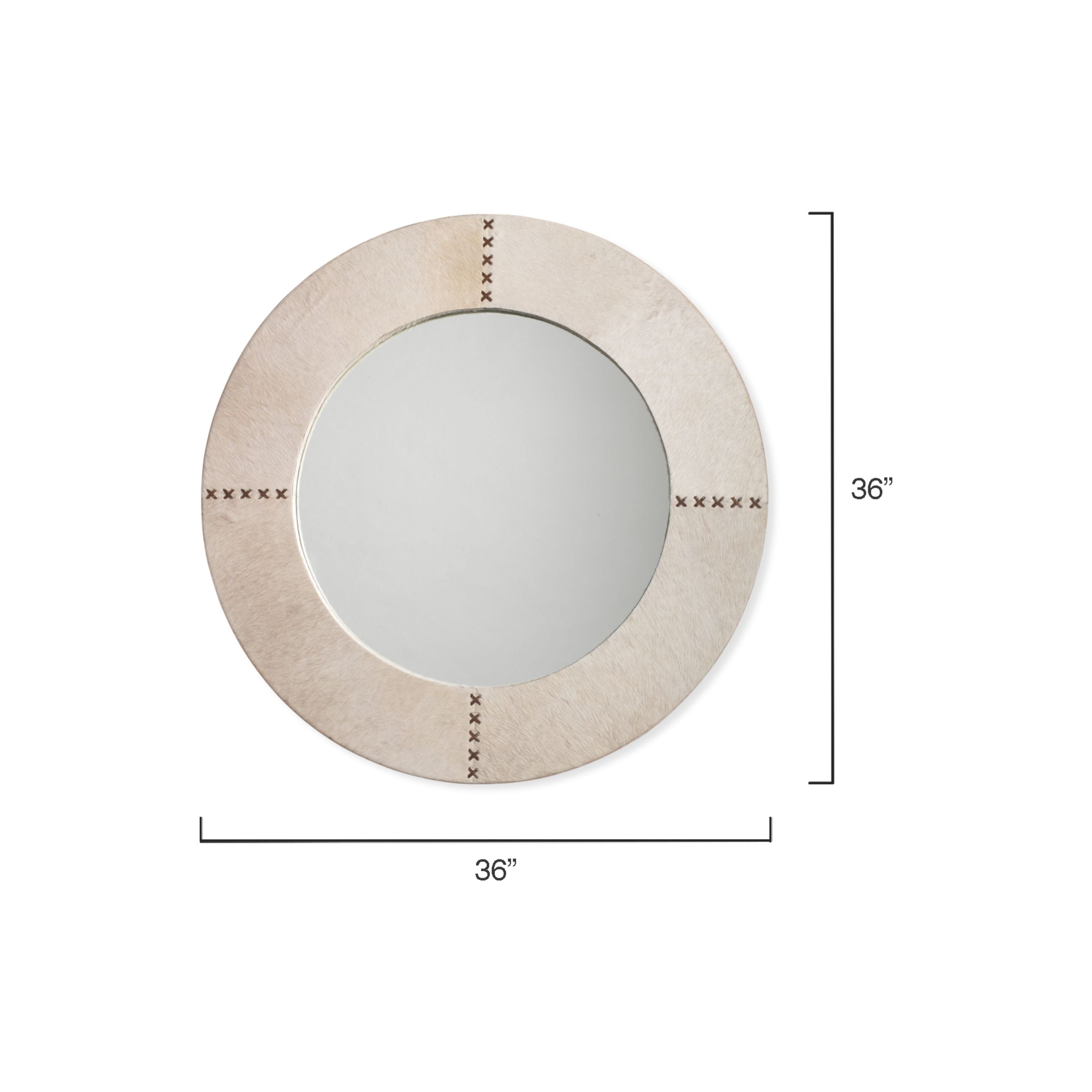 Round Cross Stitch Round Wall Mirror by Jamie Young