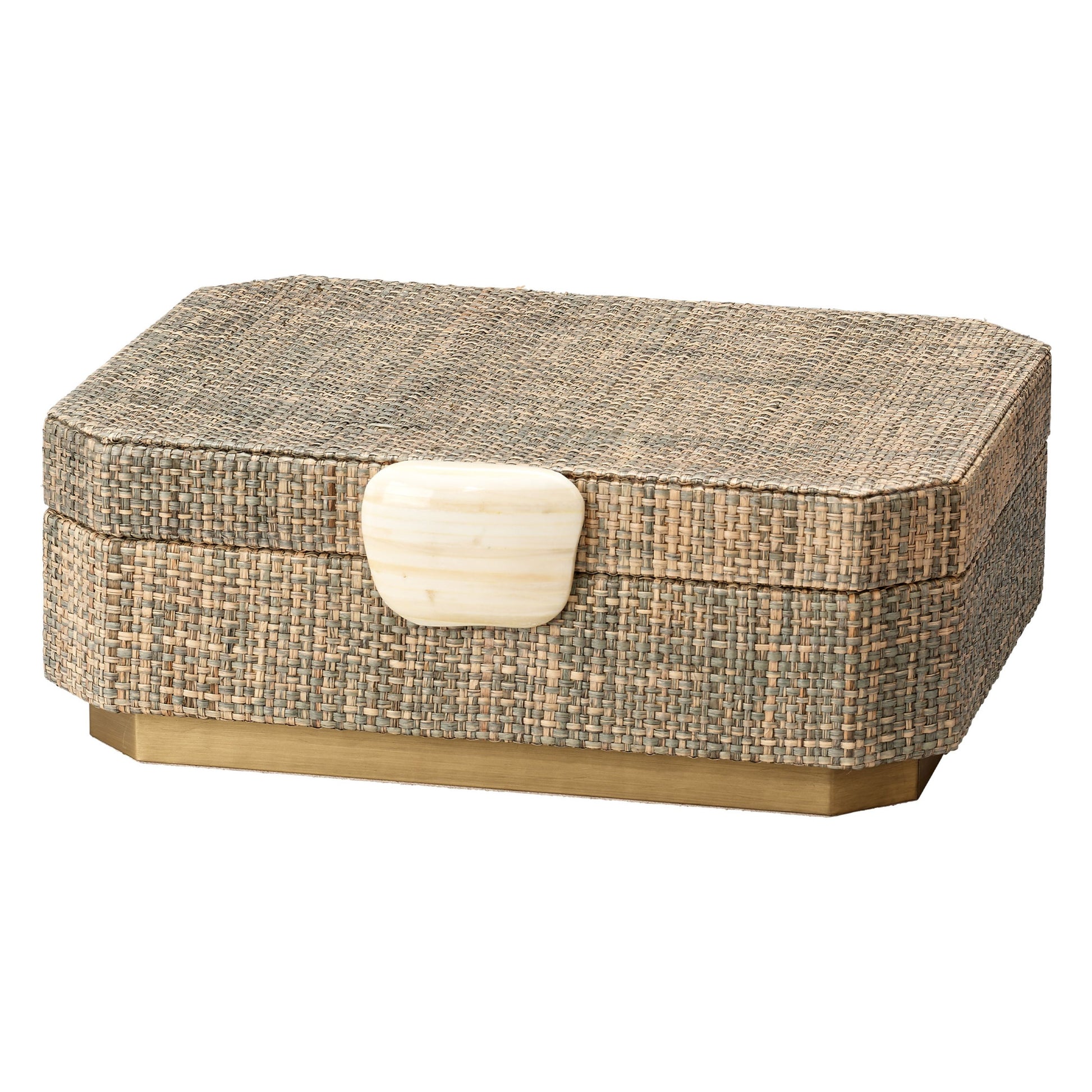 Eden Raffia Decorative Box Grey by Jamie Young