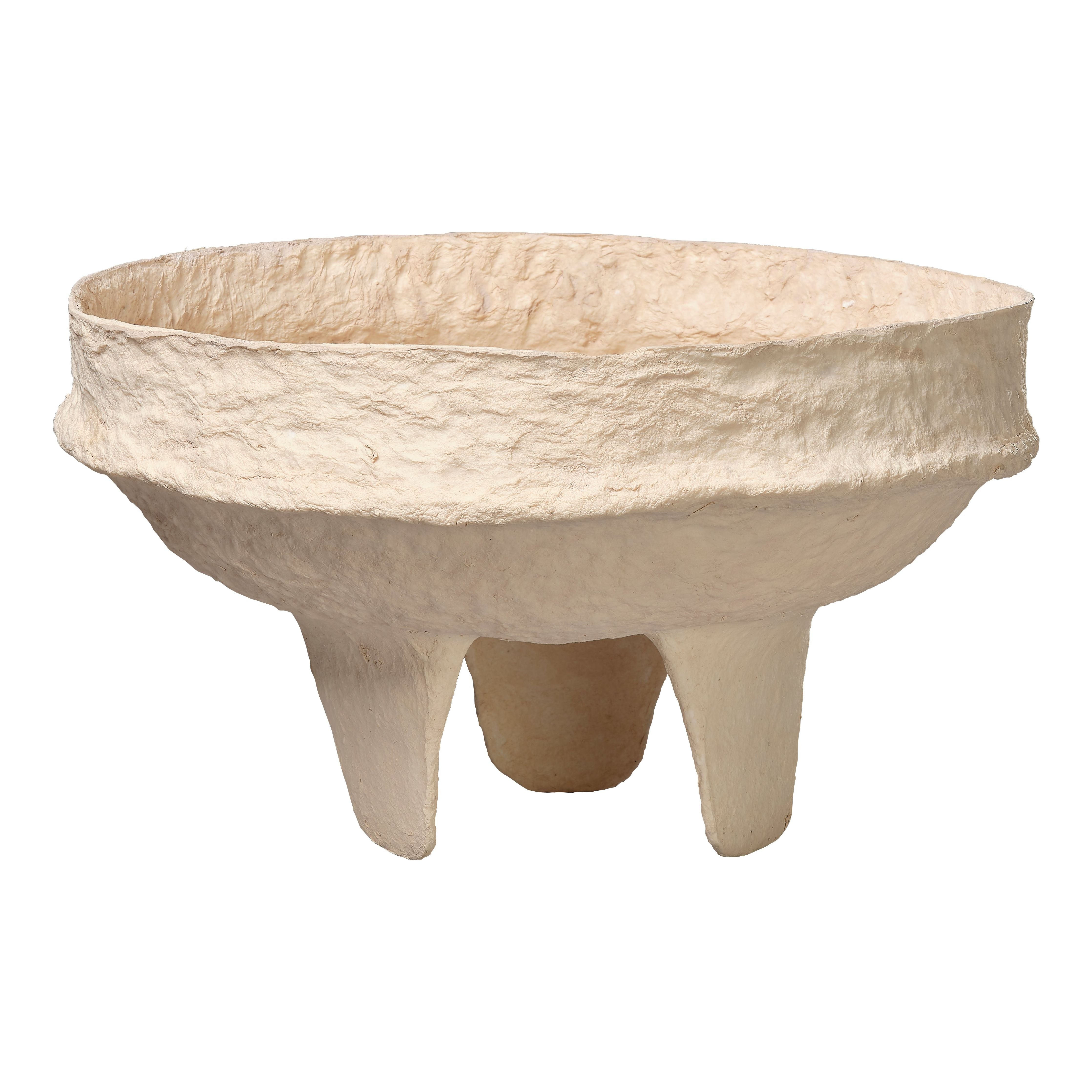 Field Cotton Mache Low Decorative Bowl, Cream by Jamie Young
