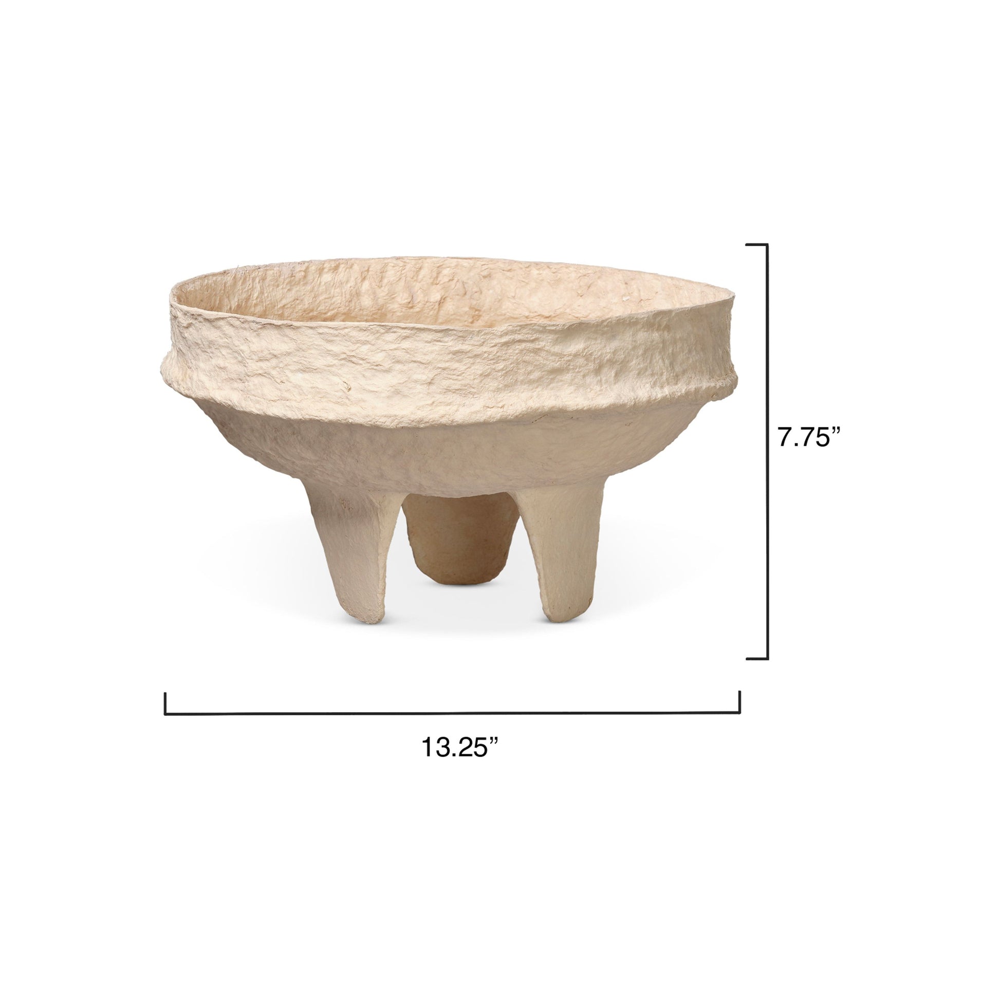 Field Cotton Mache Low Decorative Bowl, Cream by Jamie Young