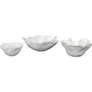 Fleur Ceramic Decorative Bowls (Set of 3), White by Jamie Young