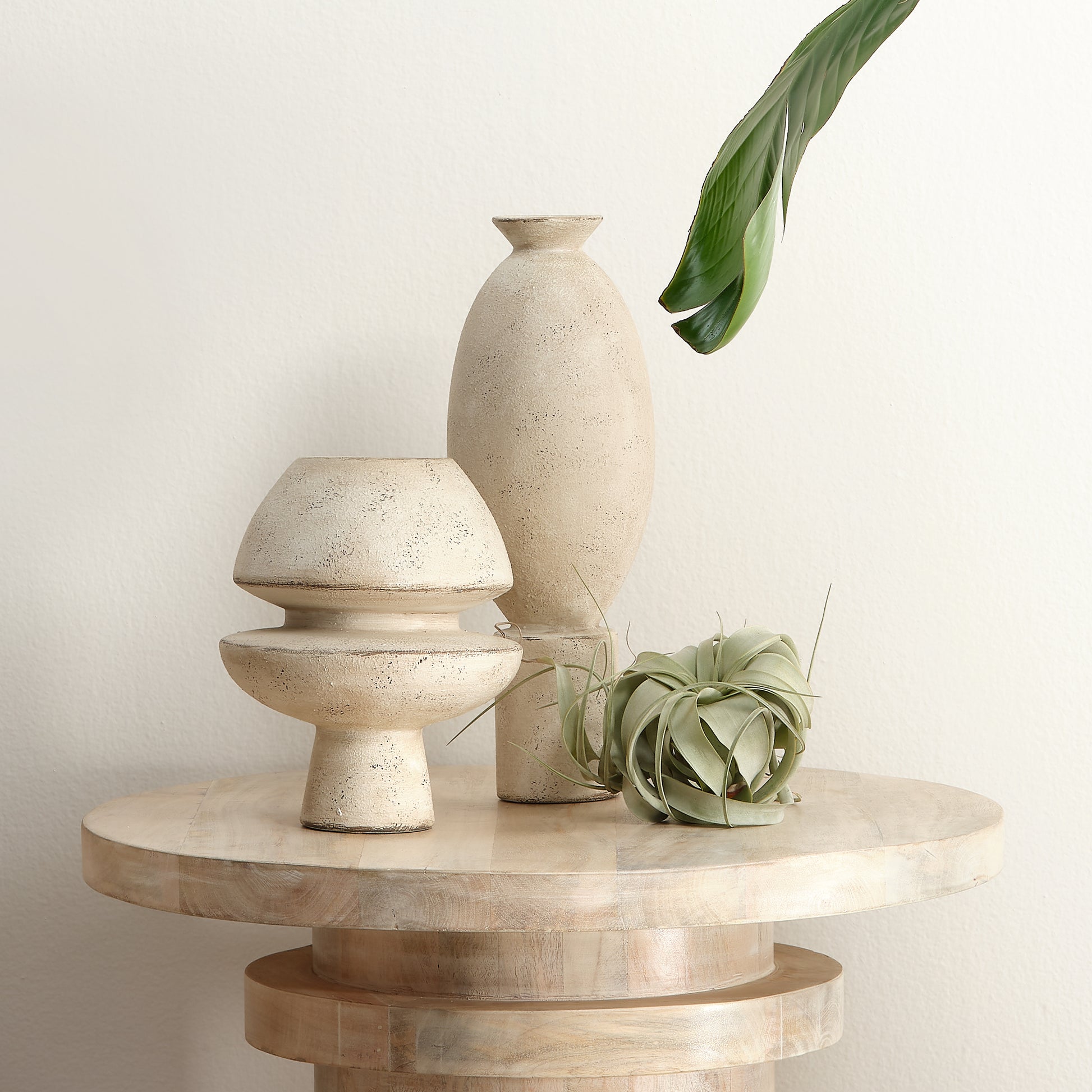 Foundation Decorative Ceramic Vase, Cream by Jamie Young