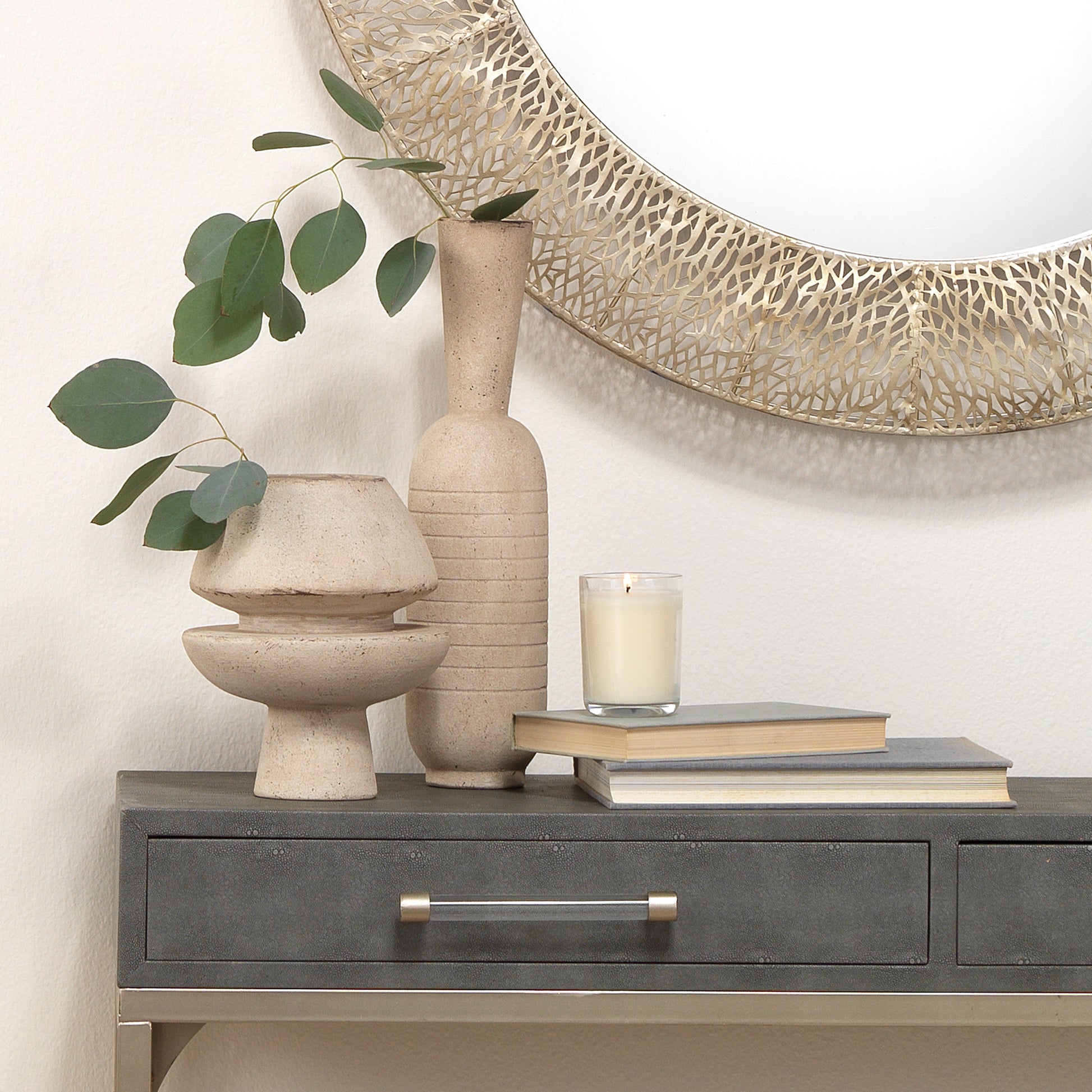 Foundation Decorative Ceramic Vase, Cream by Jamie Young