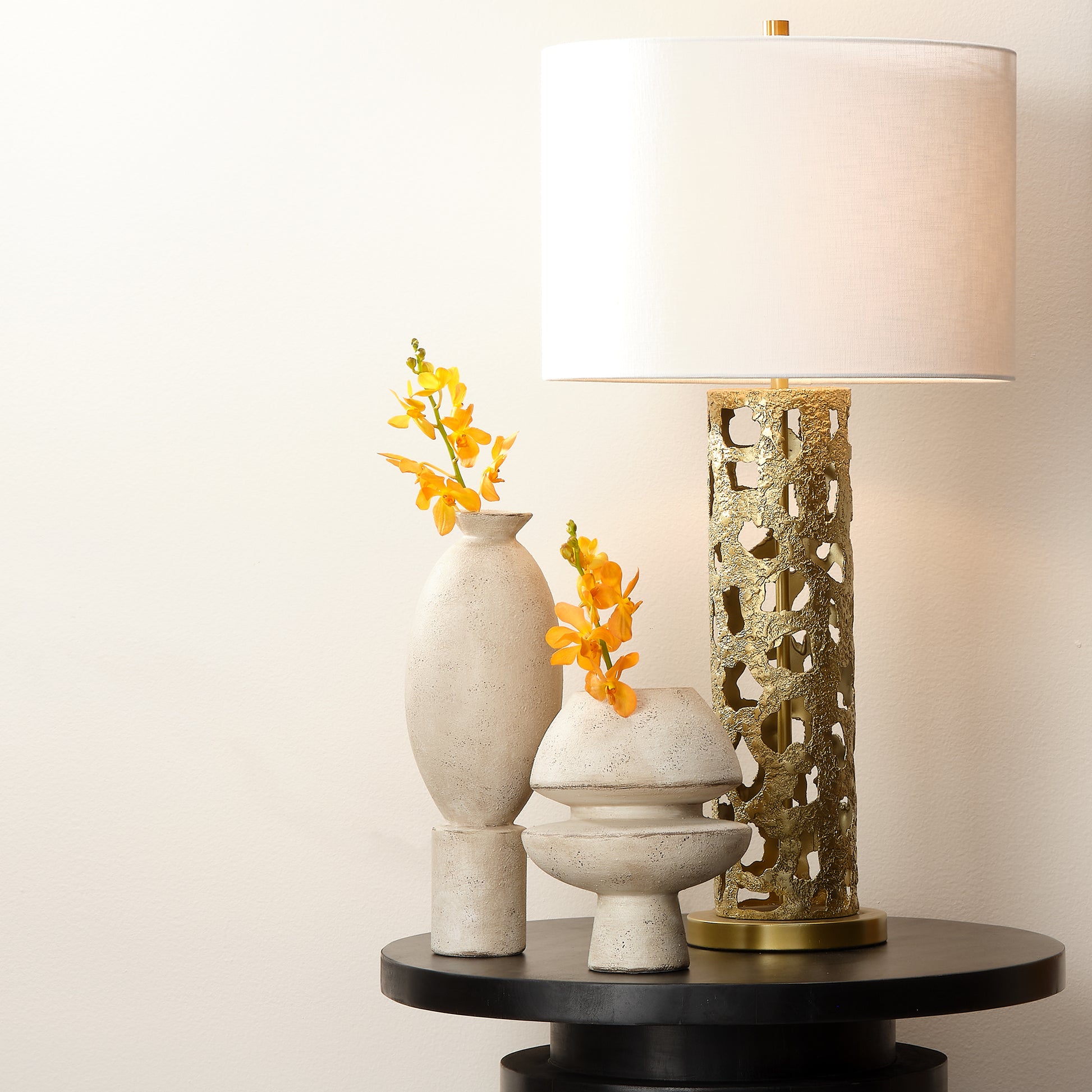 Foundation Decorative Ceramic Vase, Cream by Jamie Young