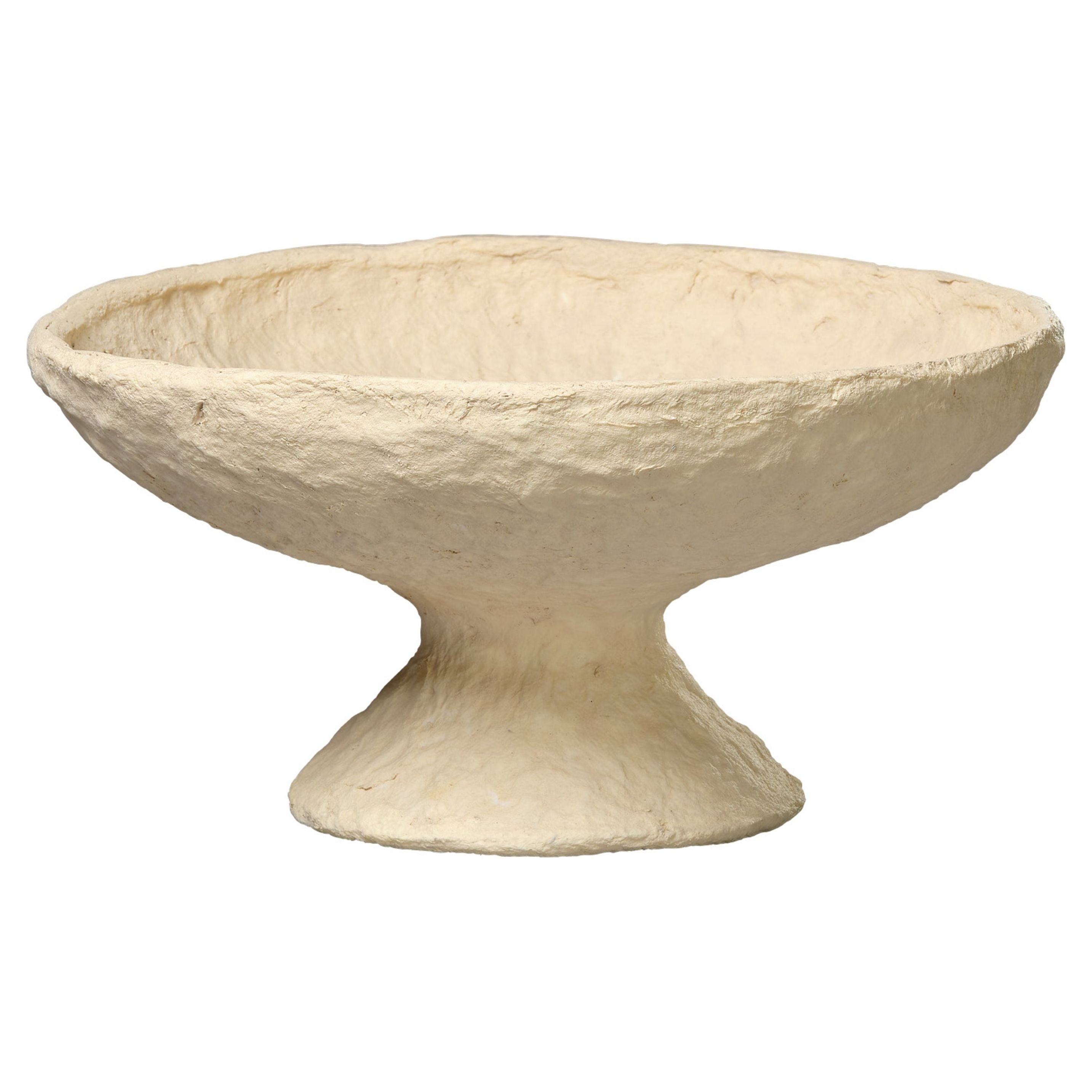 Garden Cotton Mache Pedestal Decorative Bowl, Cream by Jamie Young