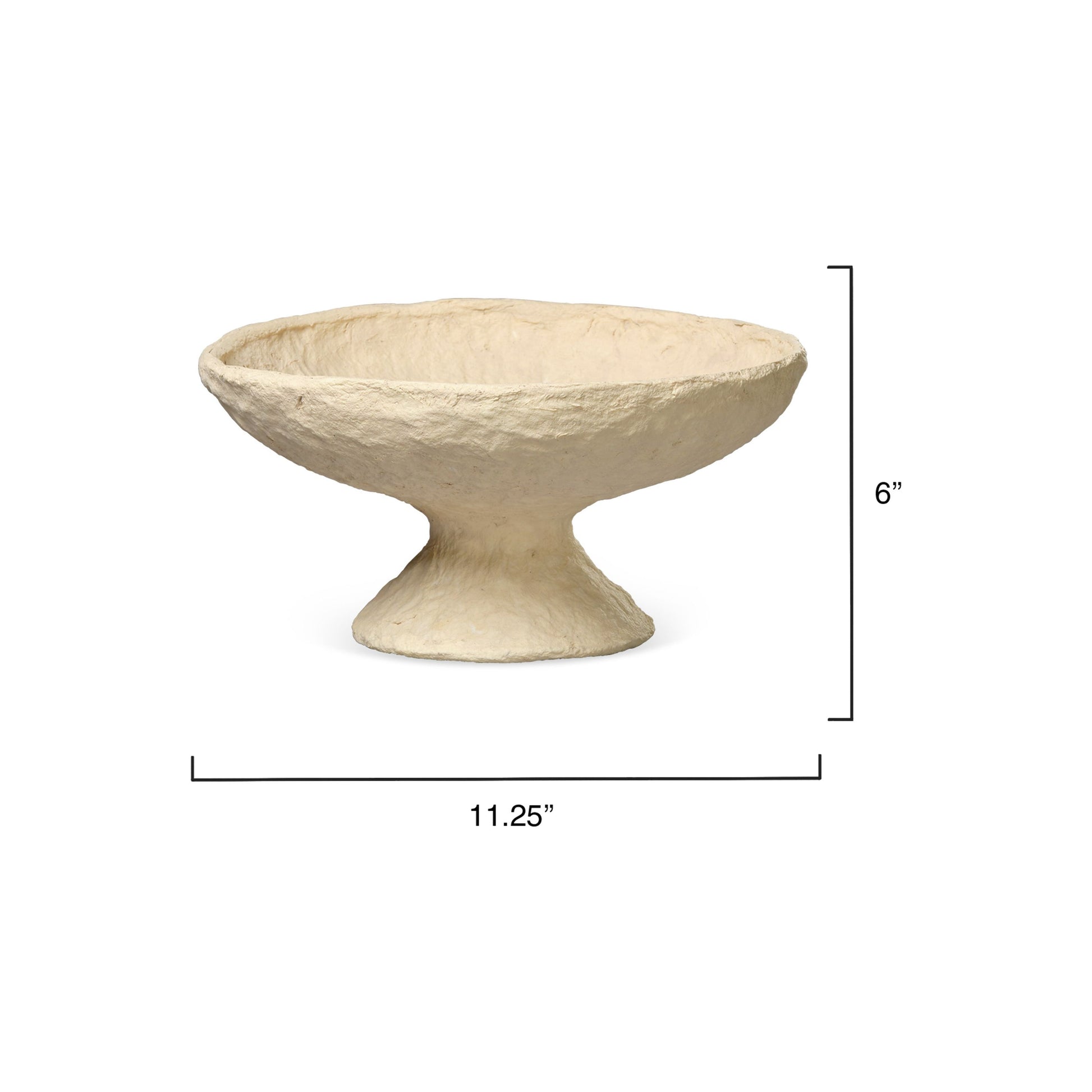 Garden Cotton Mache Pedestal Decorative Bowl, Cream by Jamie Young