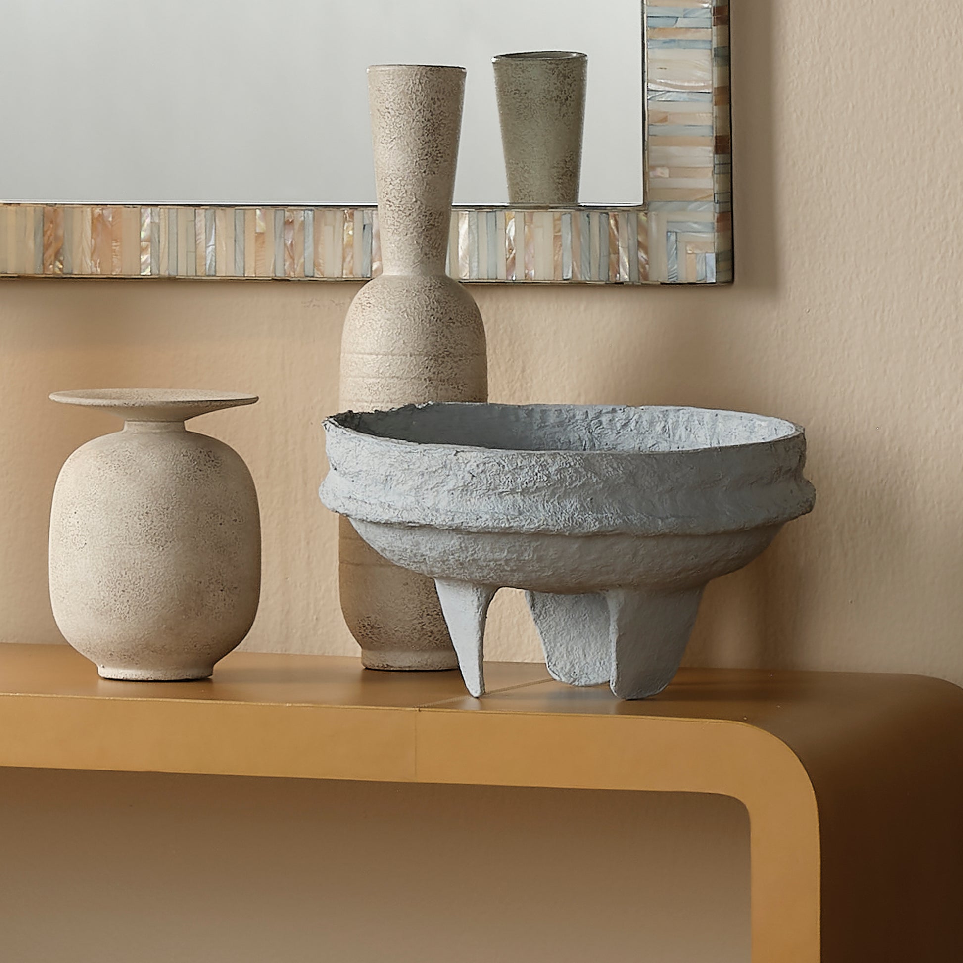 Highland Decorative Ceramic Vase, Cream by Jamie Young