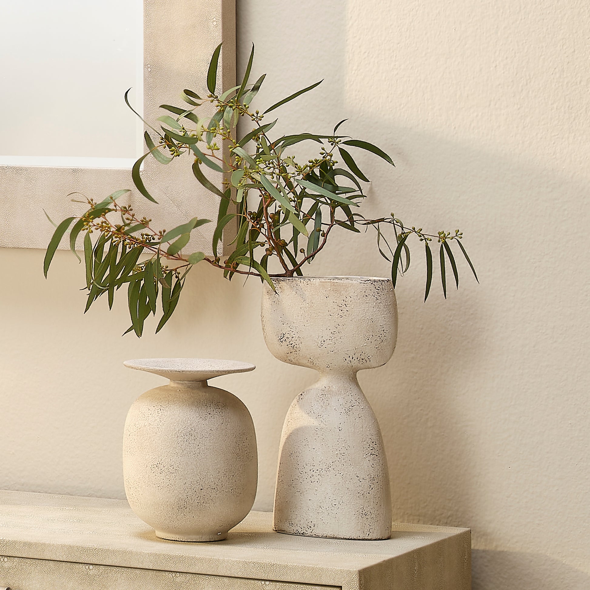 Highland Decorative Ceramic Vase, Cream by Jamie Young