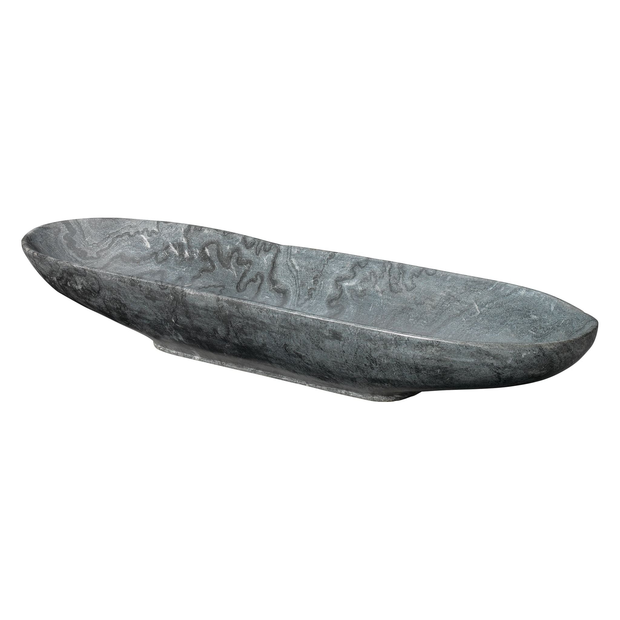 Long Oval Marble Bowl Grey by Jamie Young