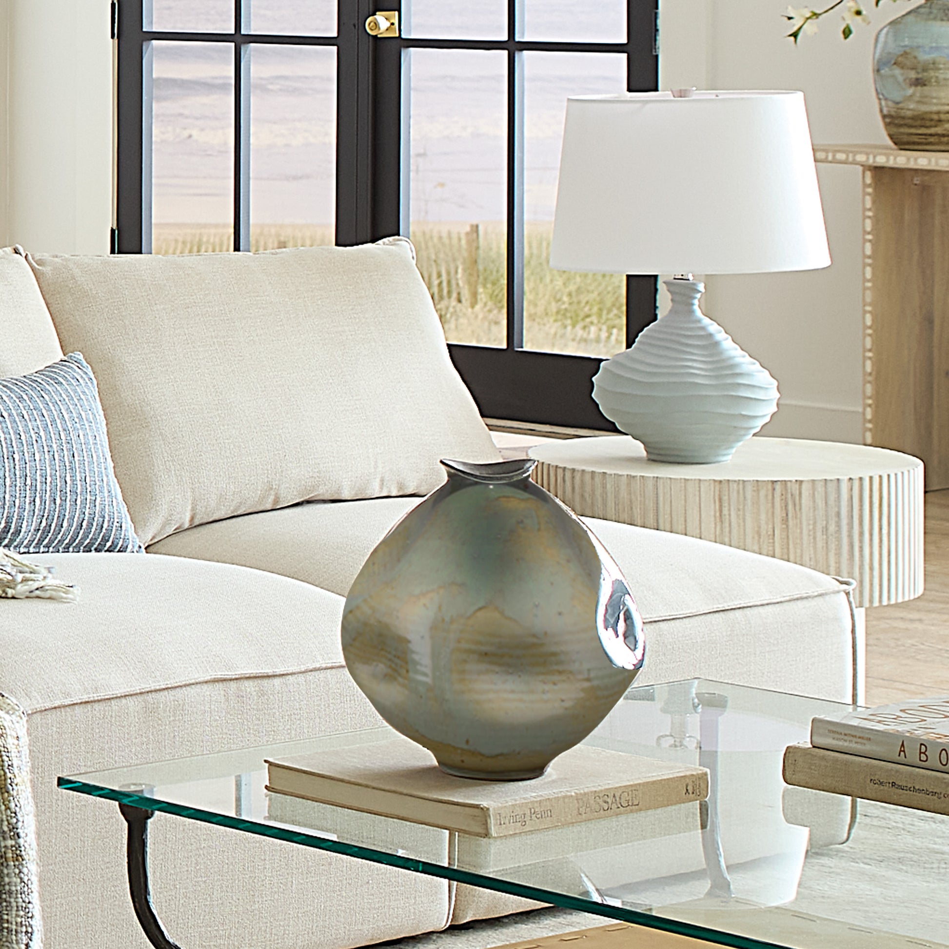 Madrid Dimpled Ceramic Decorative Vase by Jamie Young