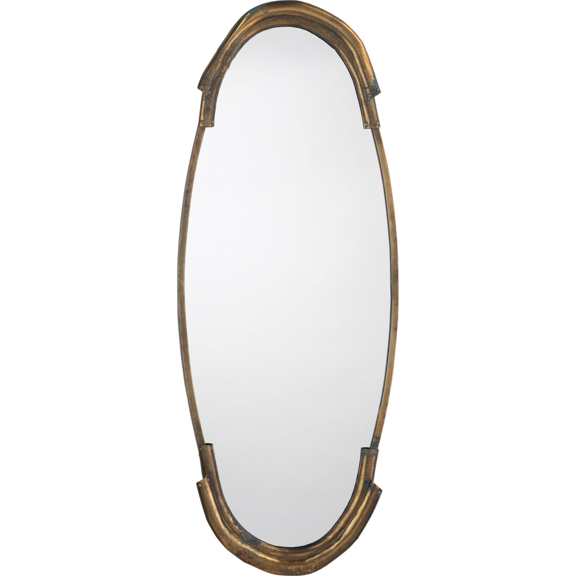 Margaux Metal Oval Wall Mirror Antique Brass by Jamie Young