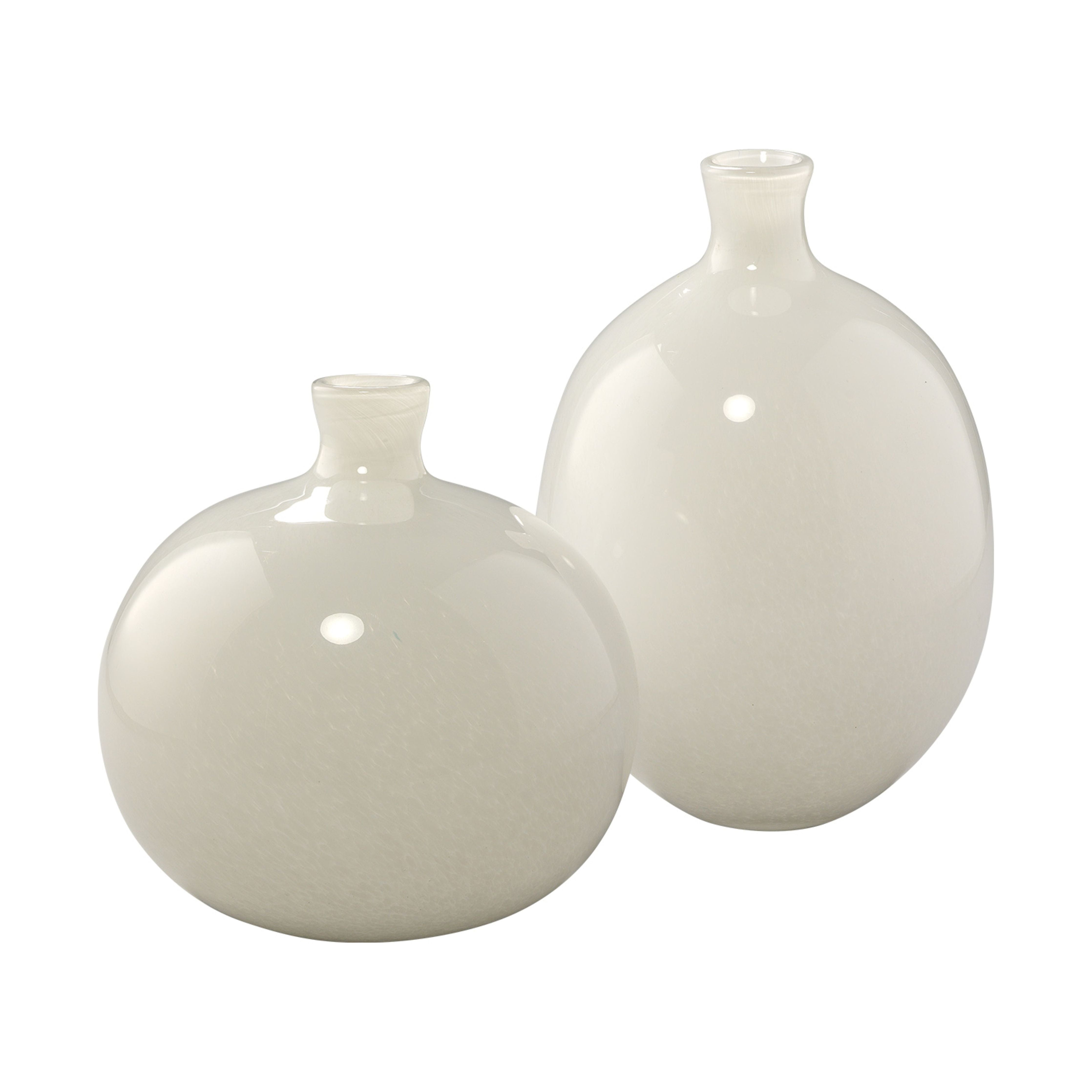 Minx Decorative Glass Vases (Set of 2) White by Jamie Young