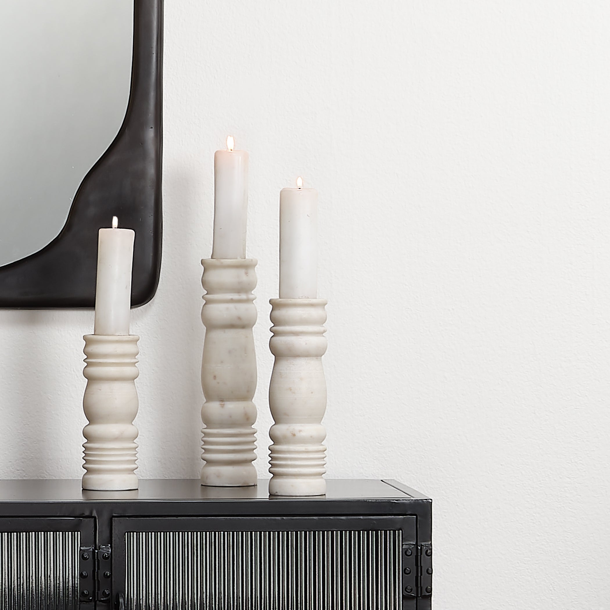 Monument Marble Candlesticks (Set of 3) by Jamie Young