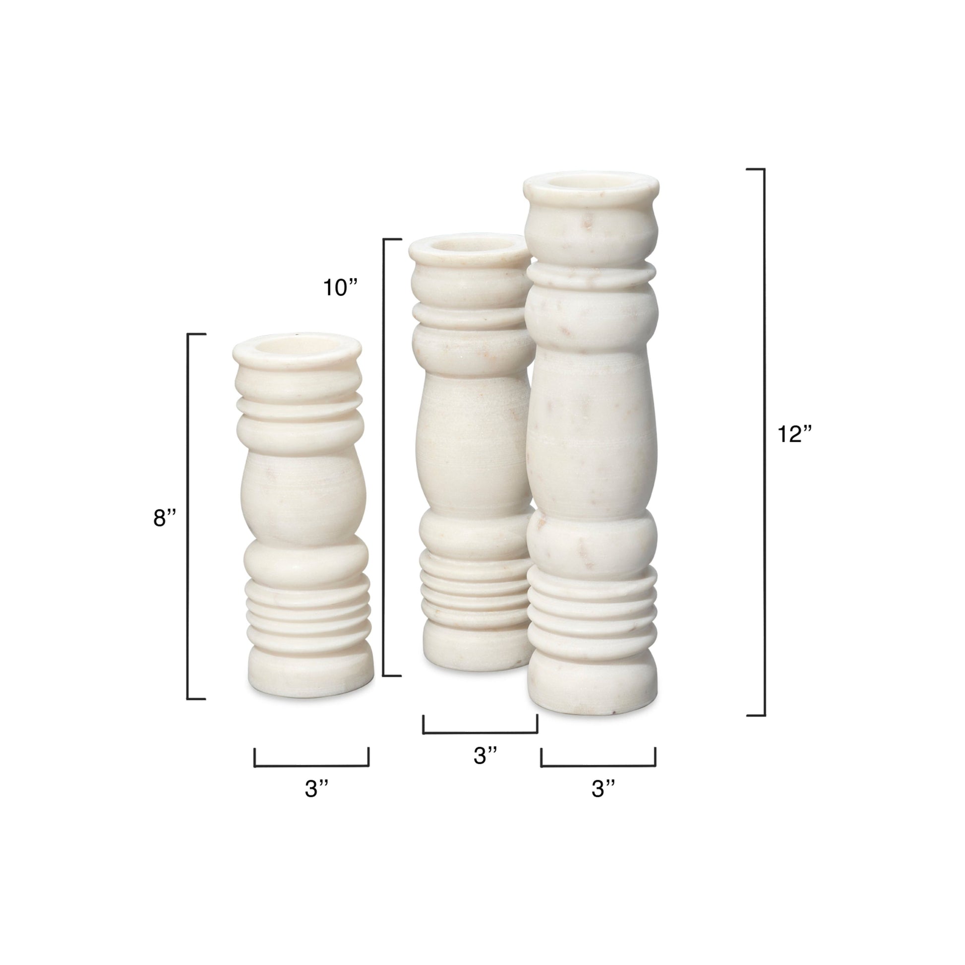 Monument Marble Candlesticks (Set of 3) by Jamie Young