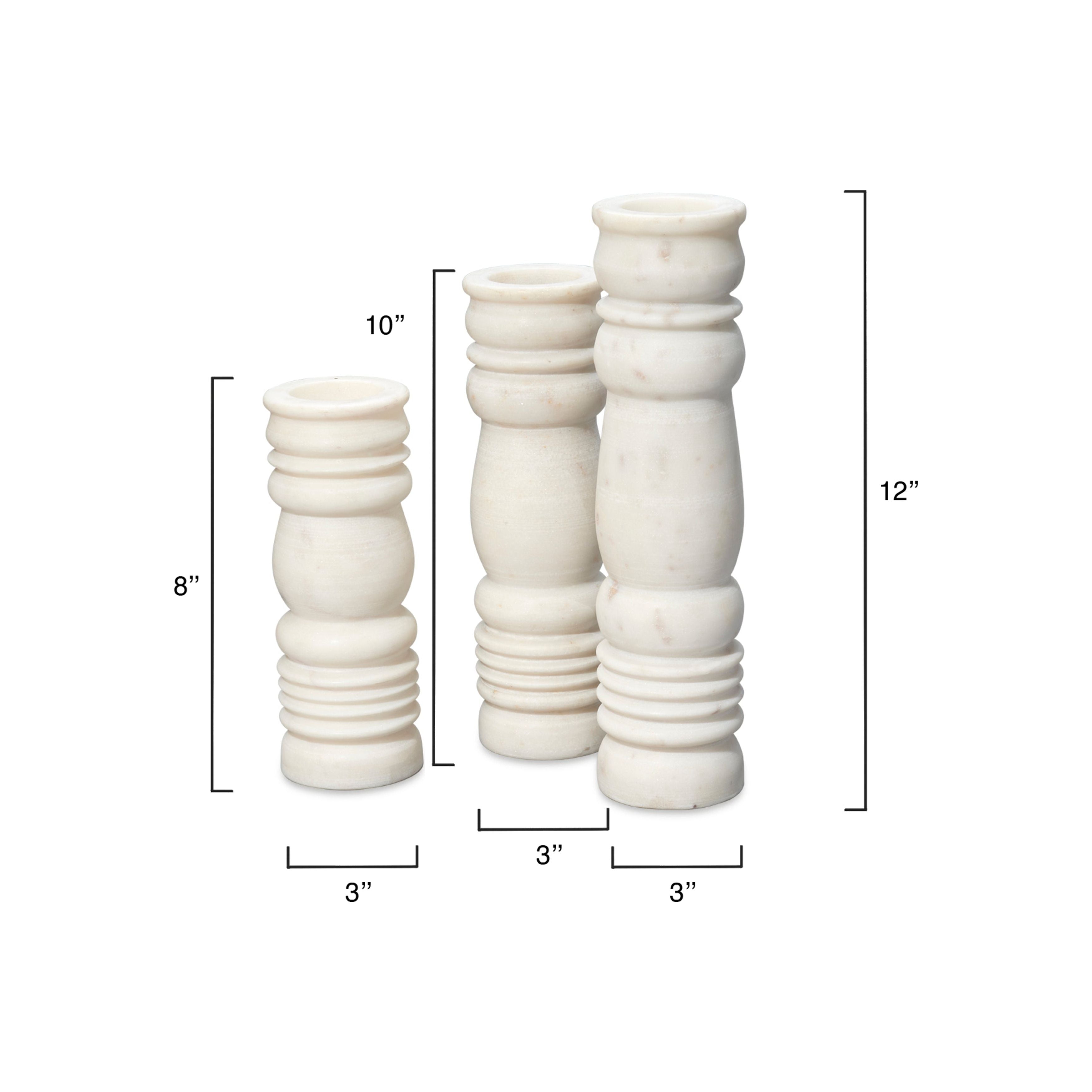 Monument Marble Candlesticks (Set of 3) by Jamie Young