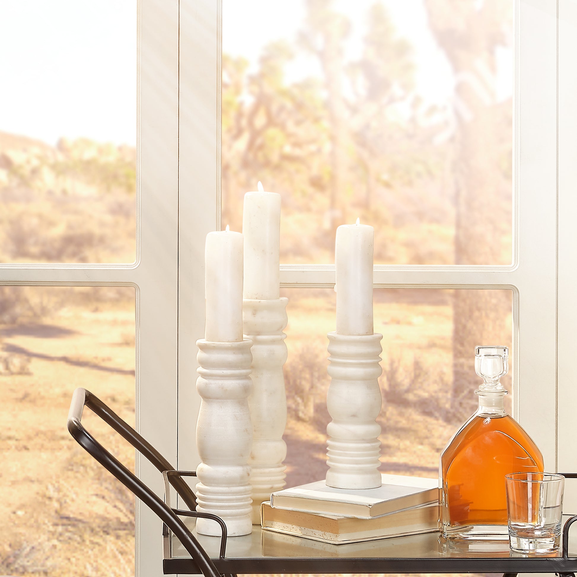 Monument Marble Candlesticks (Set of 3) by Jamie Young