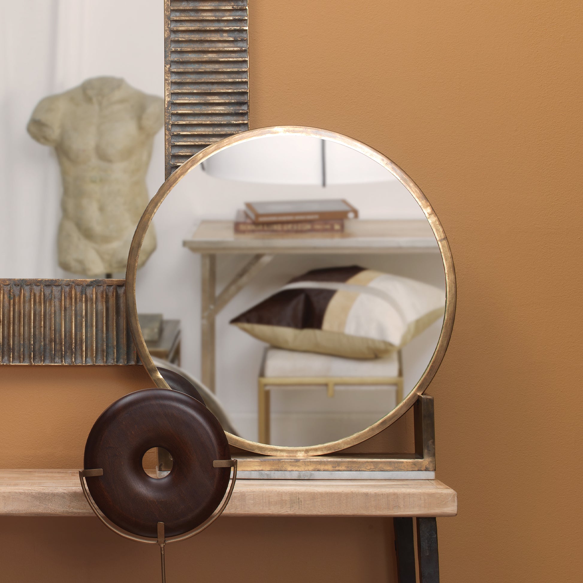 Odyssey Decorative Round Table Mirror by Jamie Young