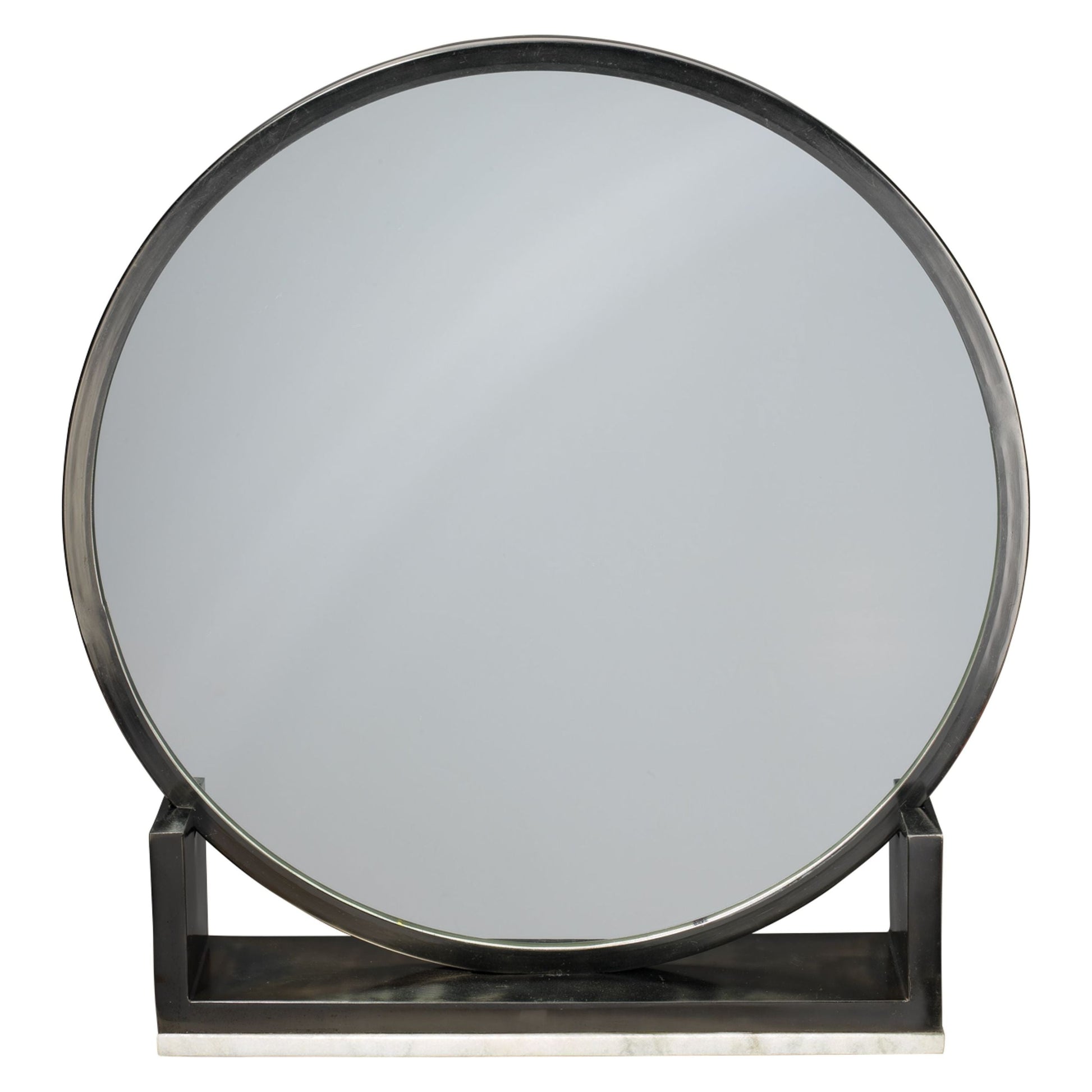 Odyssey Decorative Round Table Mirror Antique Black by Jamie Young