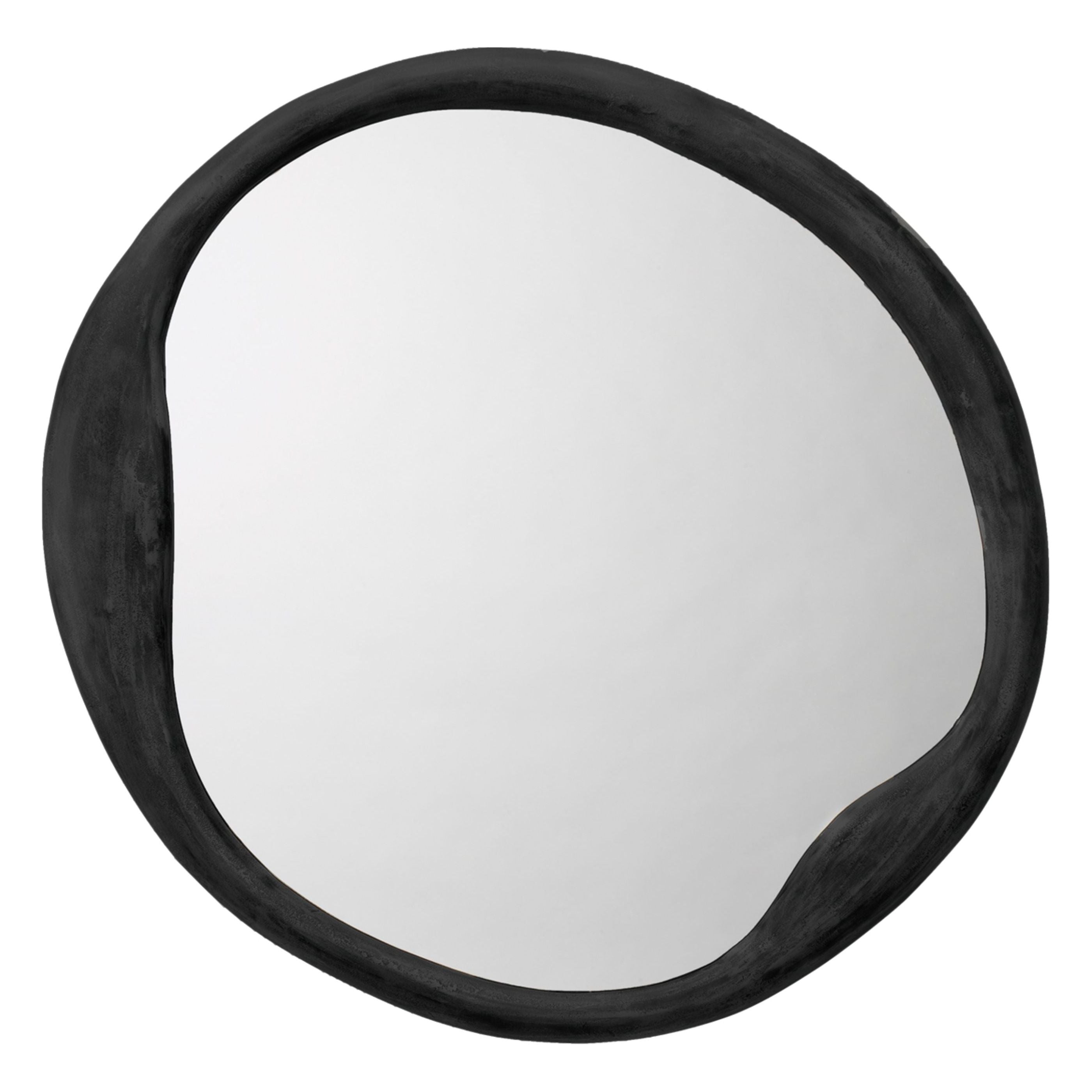Organic Metal Round Wall Mirror Antique Grey by Jamie Young