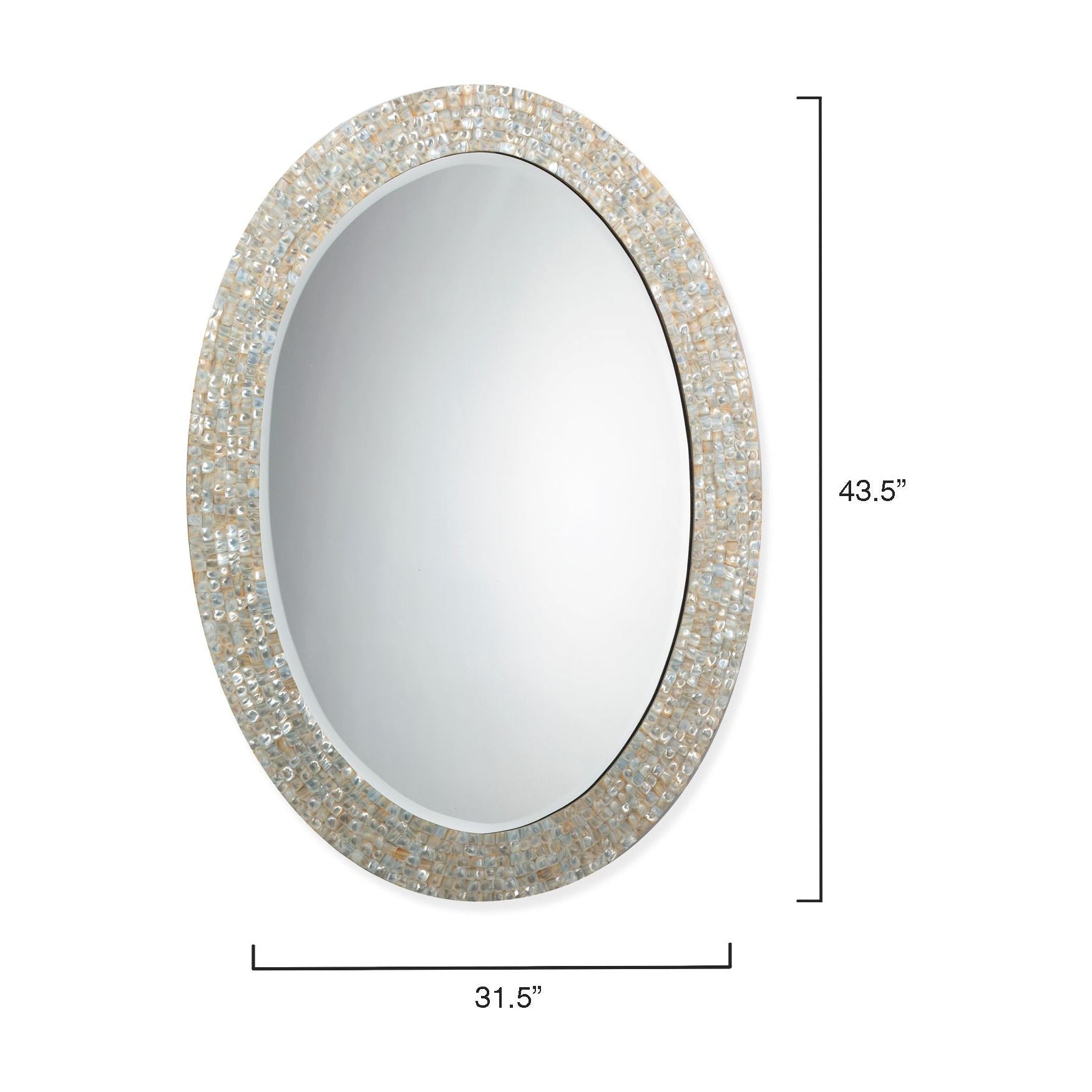 Large Oval Wall Mirror, Mother of Pearl by Jamie Young