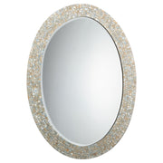 Large Oval Wall Mirror, Mother of Pearl by Jamie Young