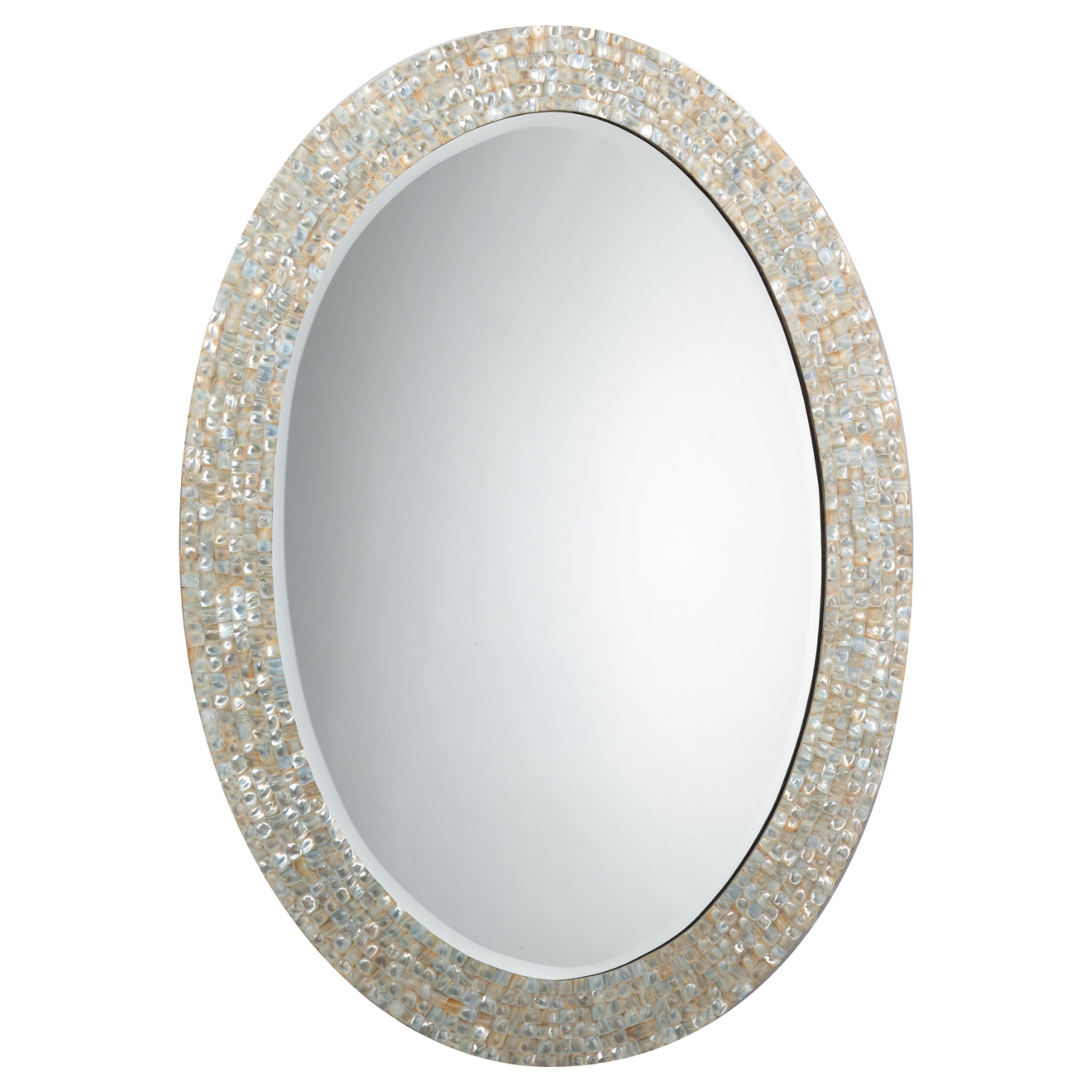 Large Oval Wall Mirror, Mother of Pearl by Jamie Young