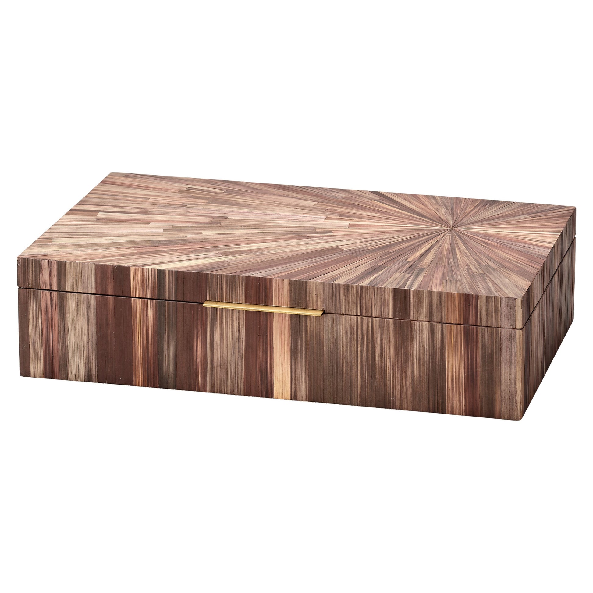Palm Marquetry Decorative Box Brown by Jamie Young