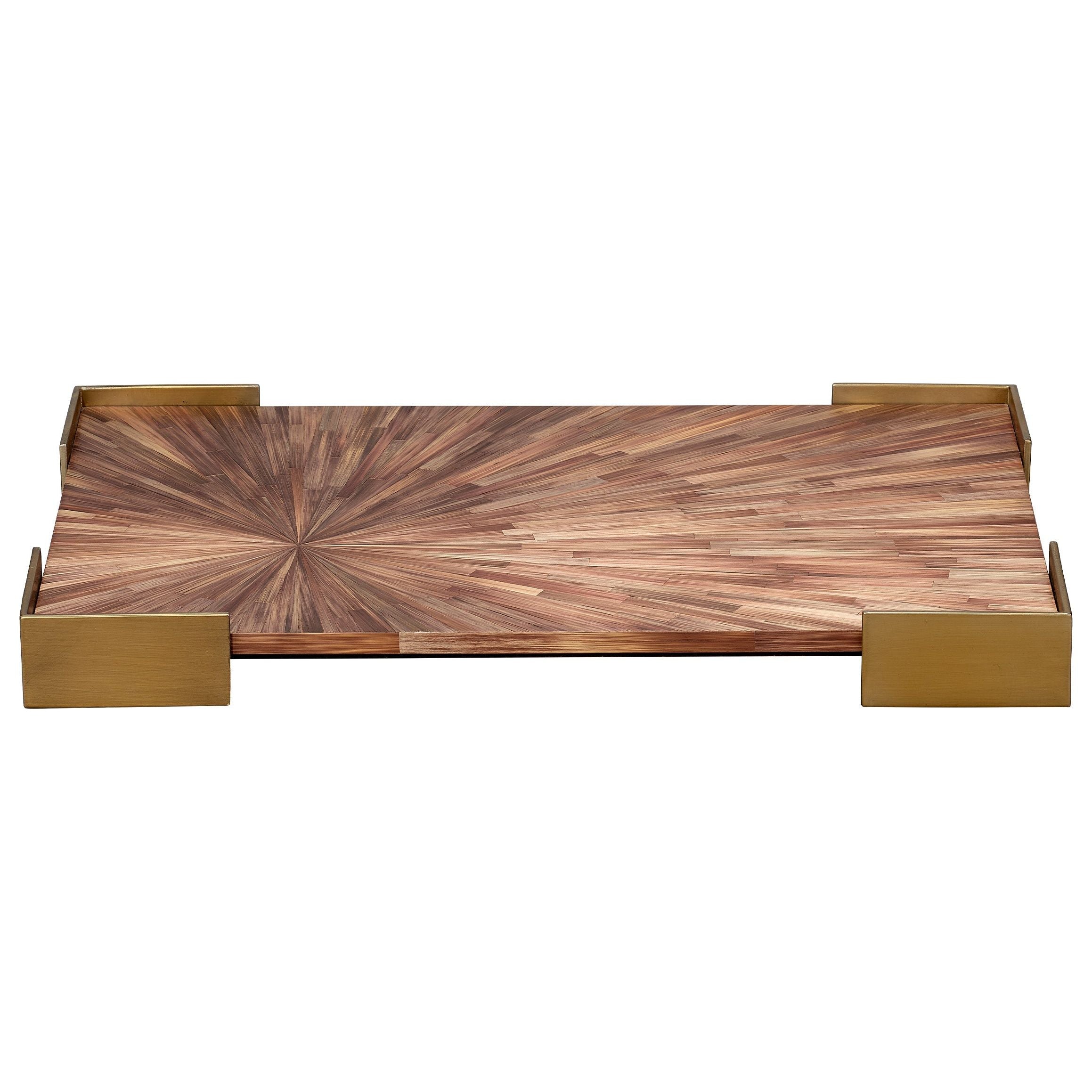 Palm Marquetry Decorative Tray Brown by Jamie Young