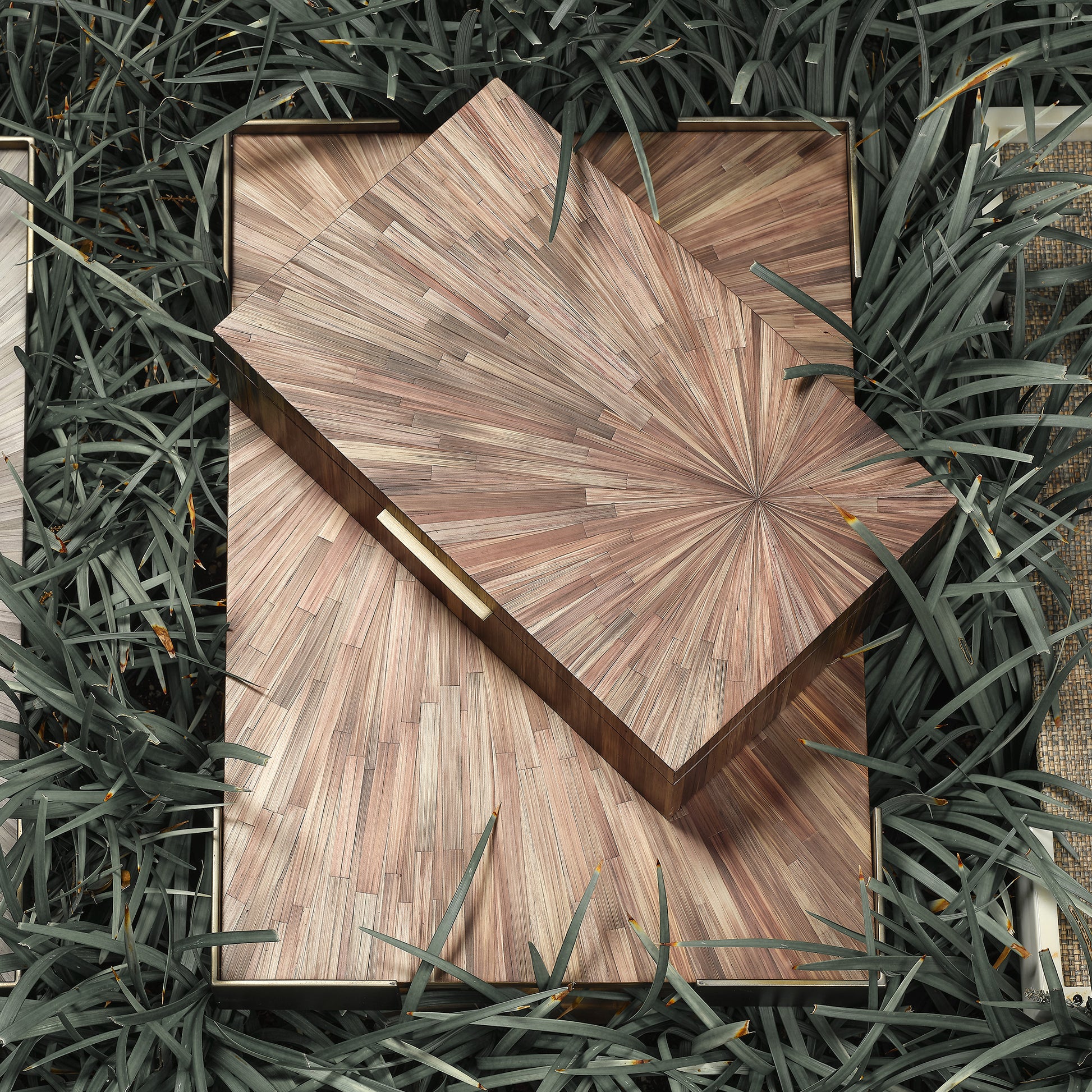 Palm Marquetry Decorative Tray by Jamie Young