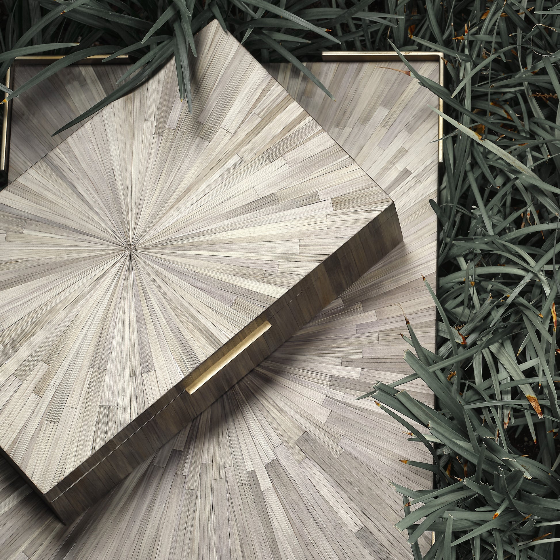 Palm Marquetry Decorative Tray by Jamie Young