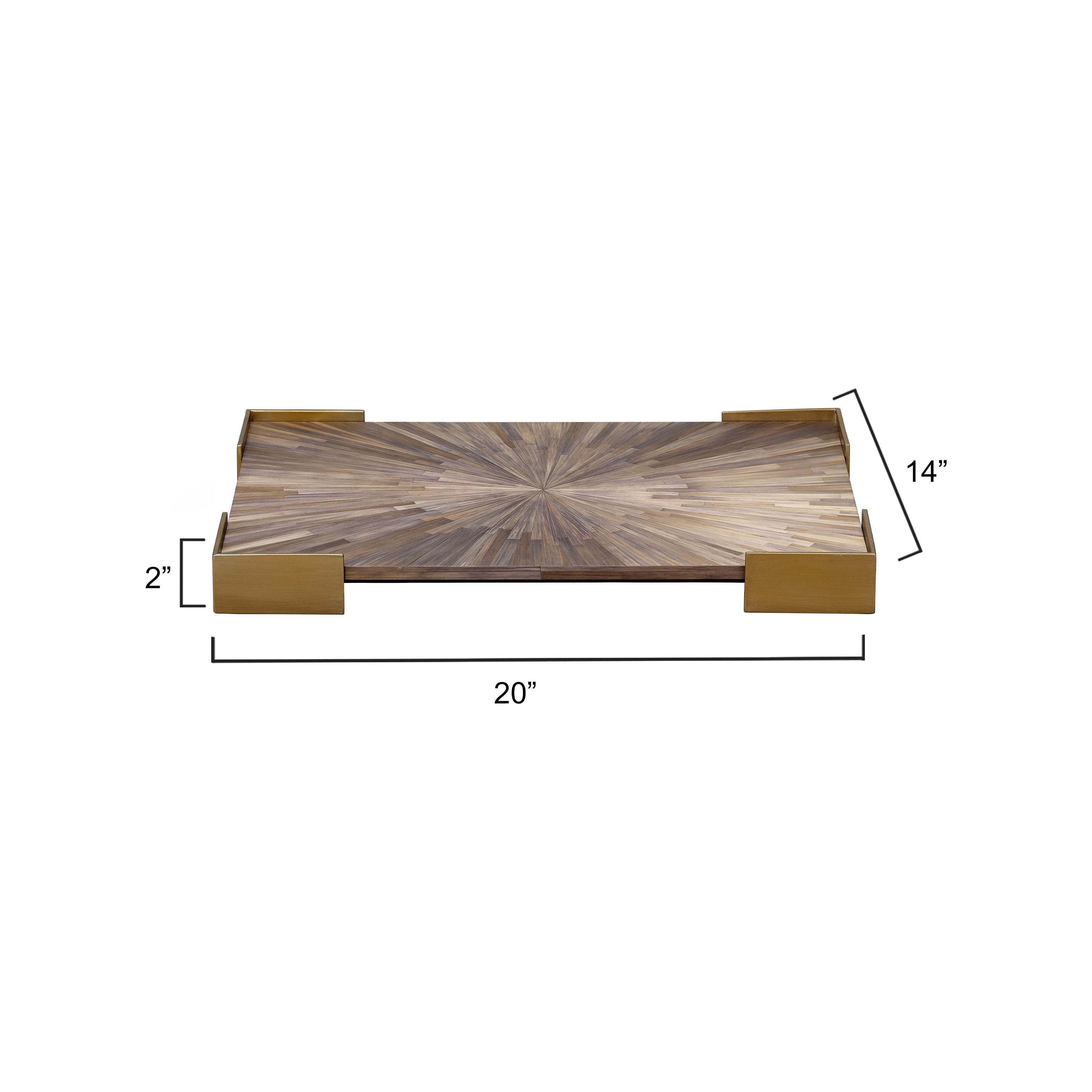 Palm Marquetry Decorative Tray by Jamie Young
