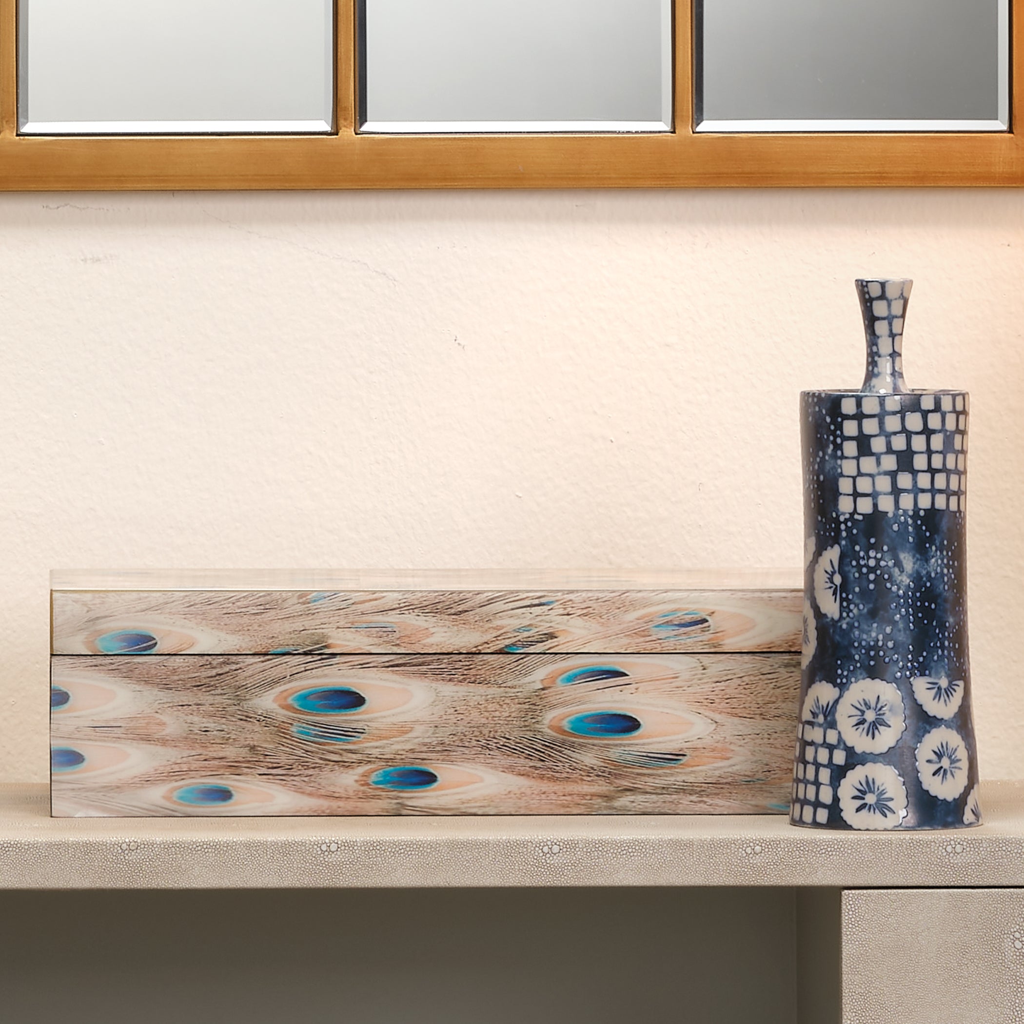 Plume Peacock Decorative Box by Jamie Young
