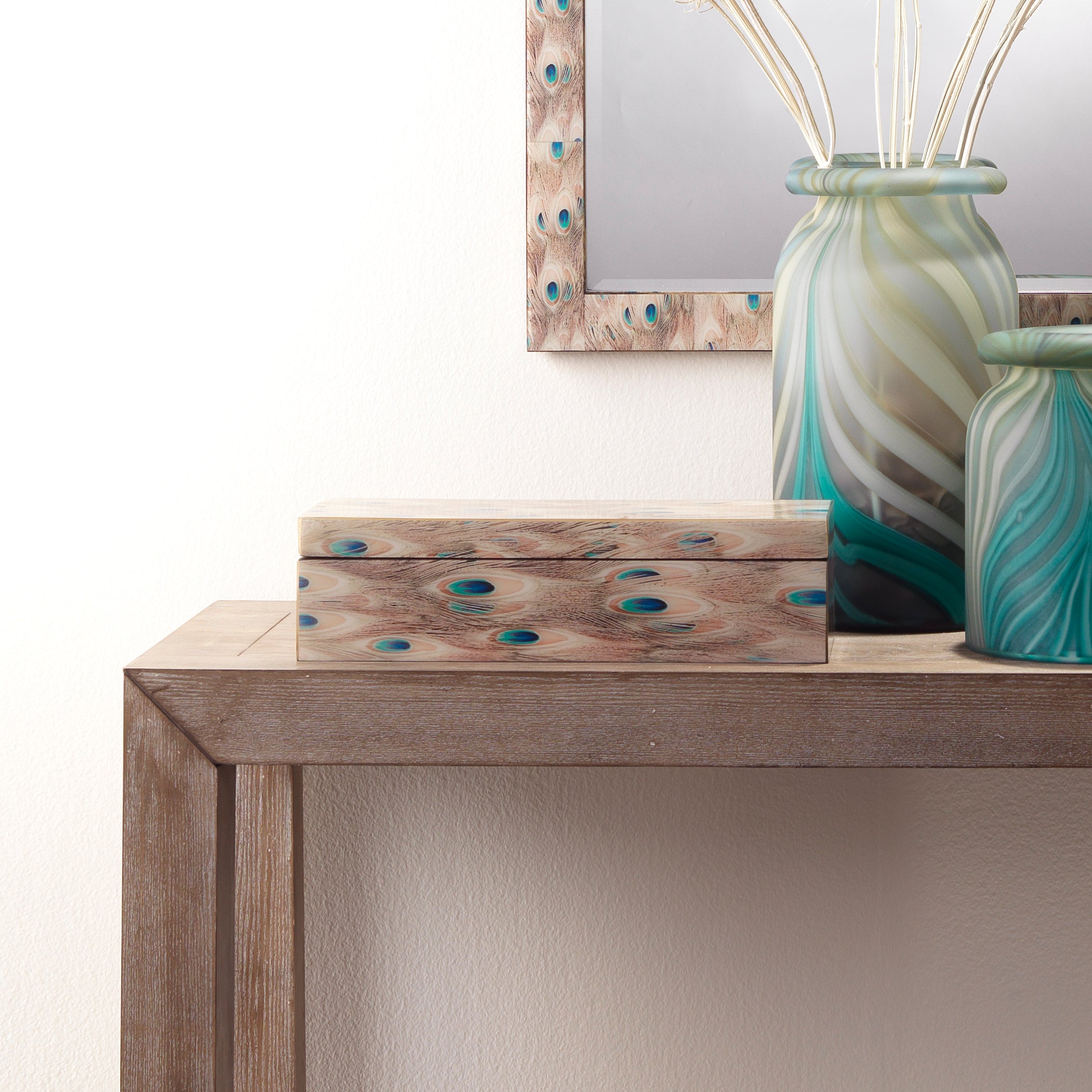 Plume Peacock Decorative Box by Jamie Young