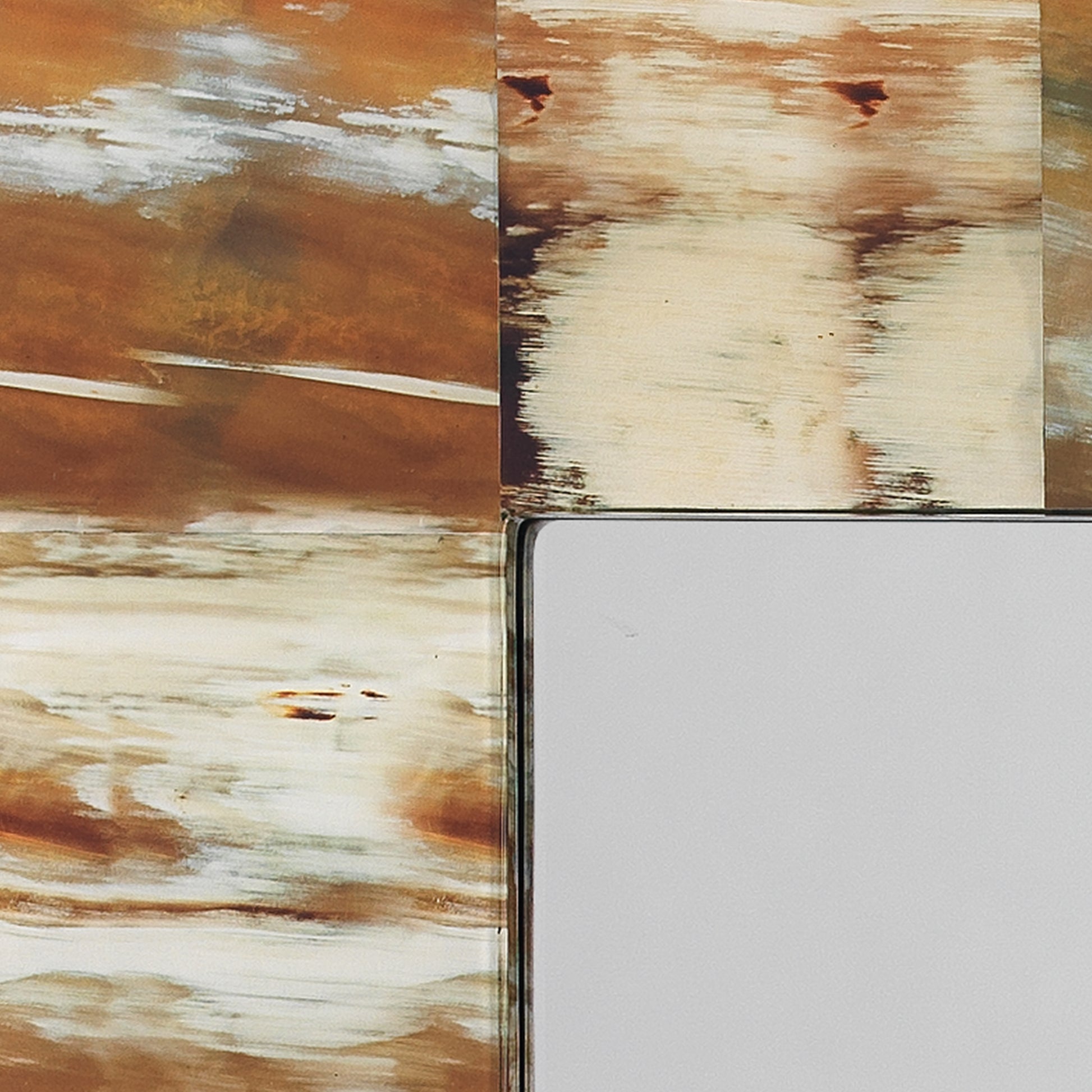 Medium Rectangular Wall Rectangle Mirror in Natural Faux Horn by Jamie Young
