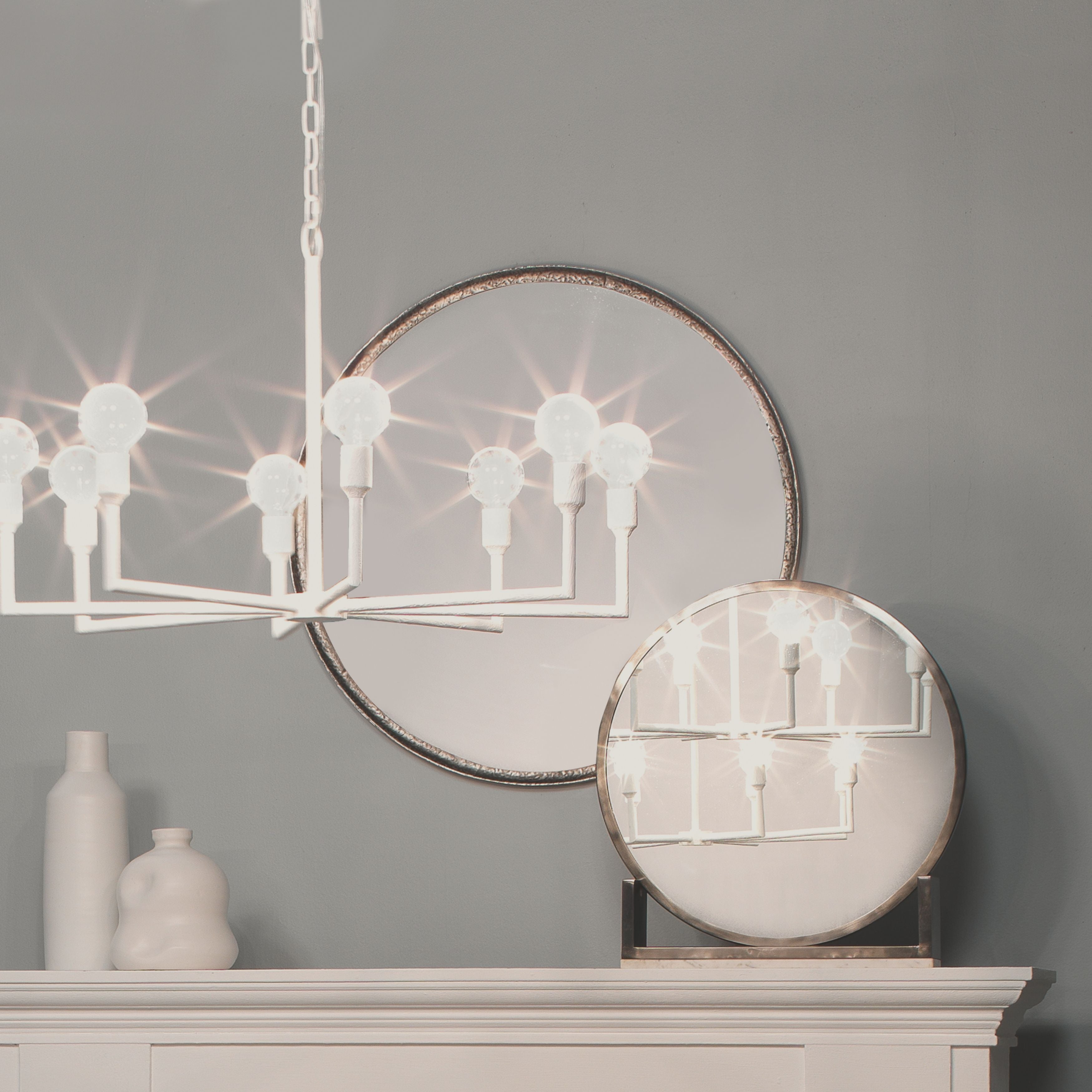 Refined Iron Round Wall Mirror by Jamie Young