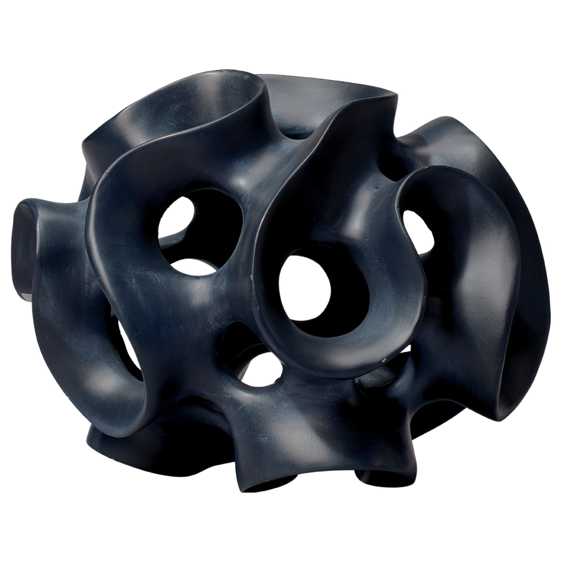 Ribbon Resin Decorative Sphere Black by Jamie Young