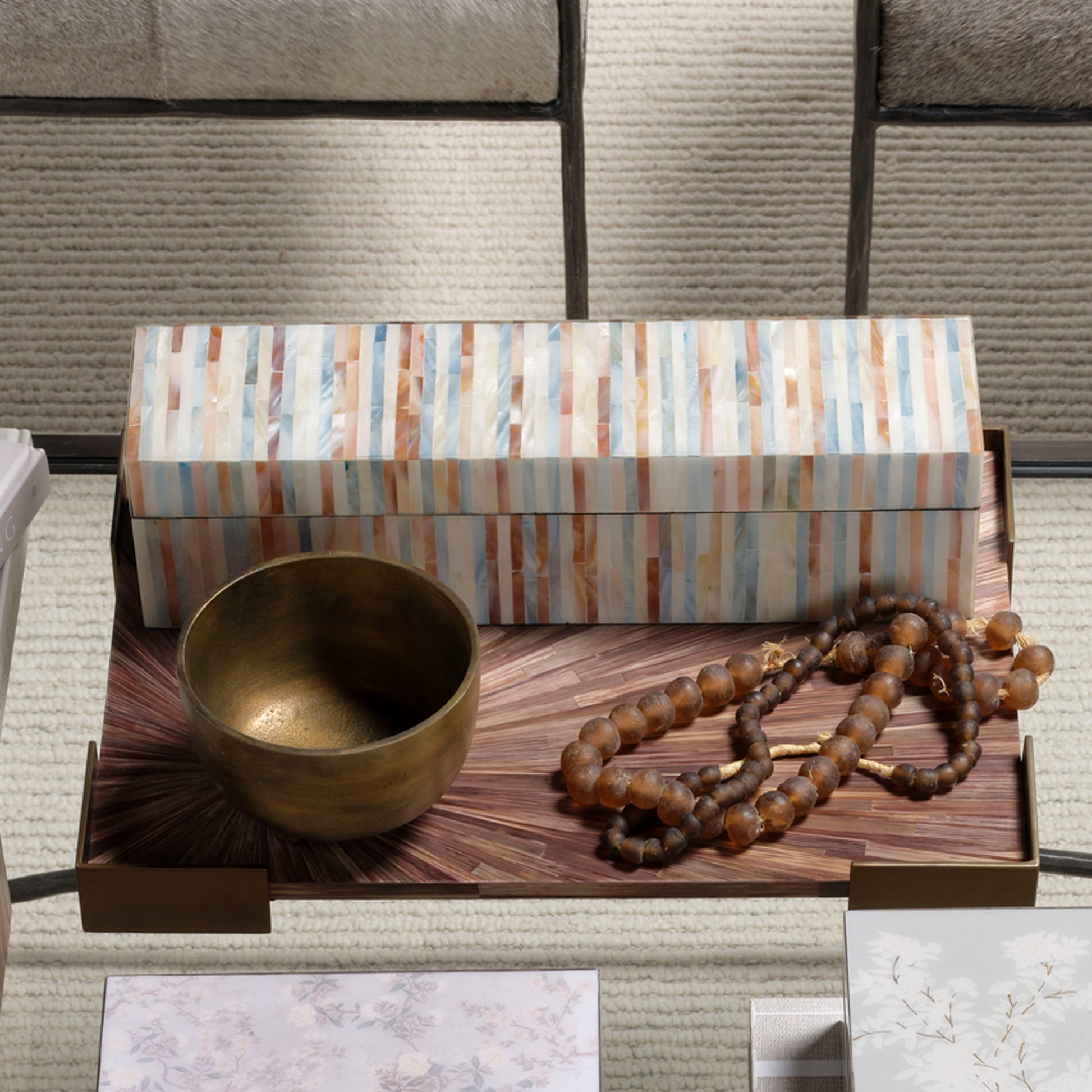 Roosevelt Grey Mother of Pearl Decorative Box by Jamie Young