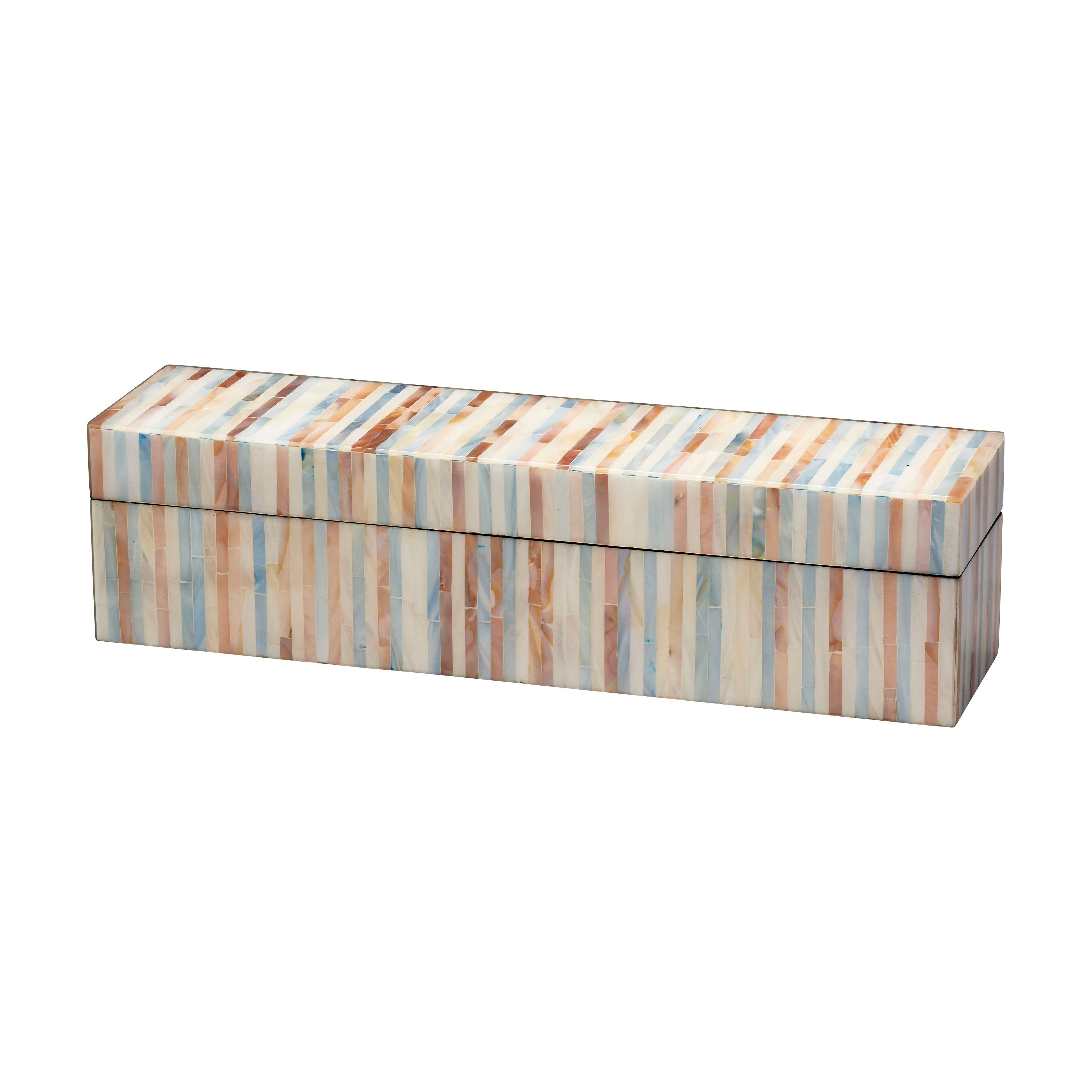 Roosevelt Grey Mother of Pearl Decorative Box Large by Jamie Young