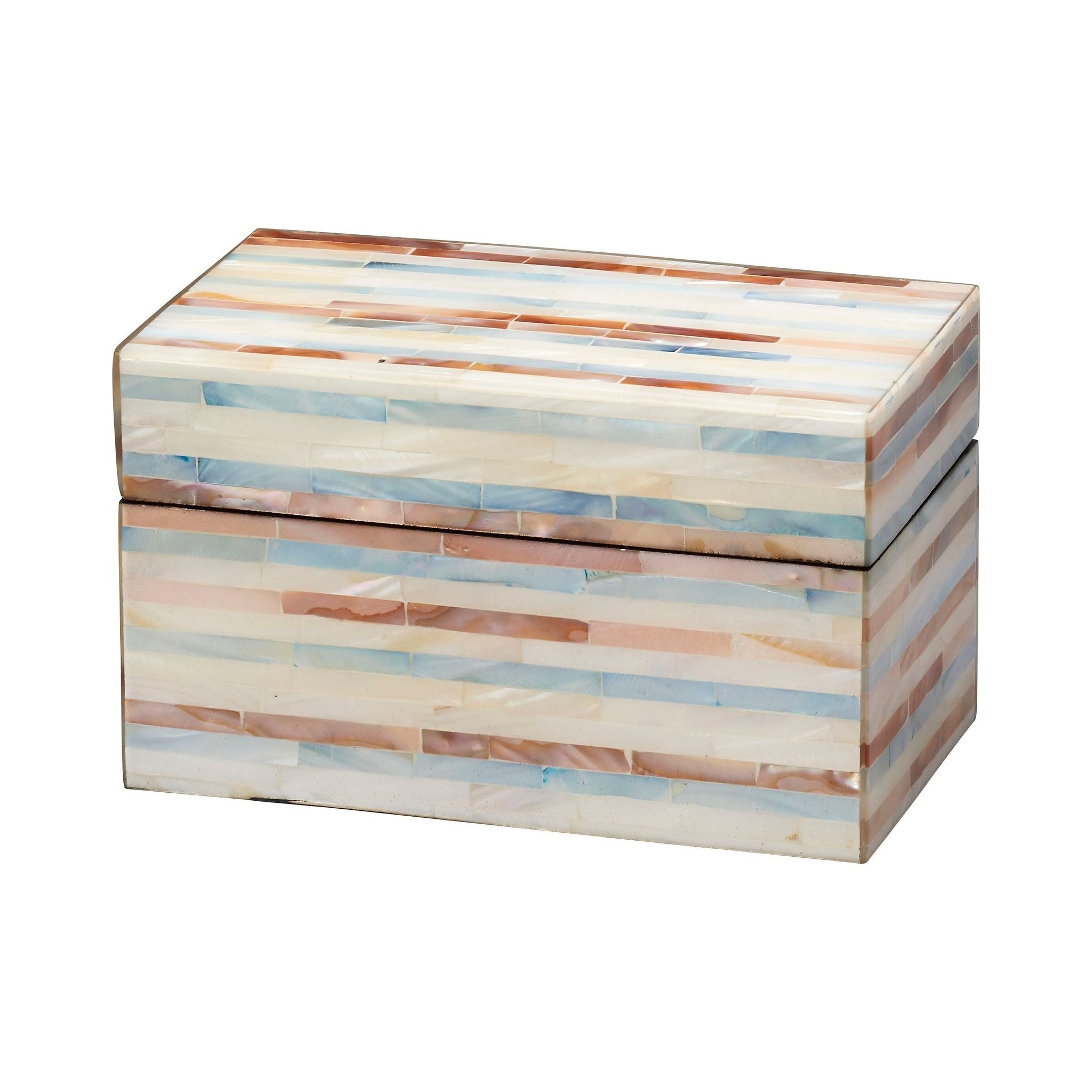Roosevelt Blue Mother of Pearl Decorative Box Small by Jamie Young