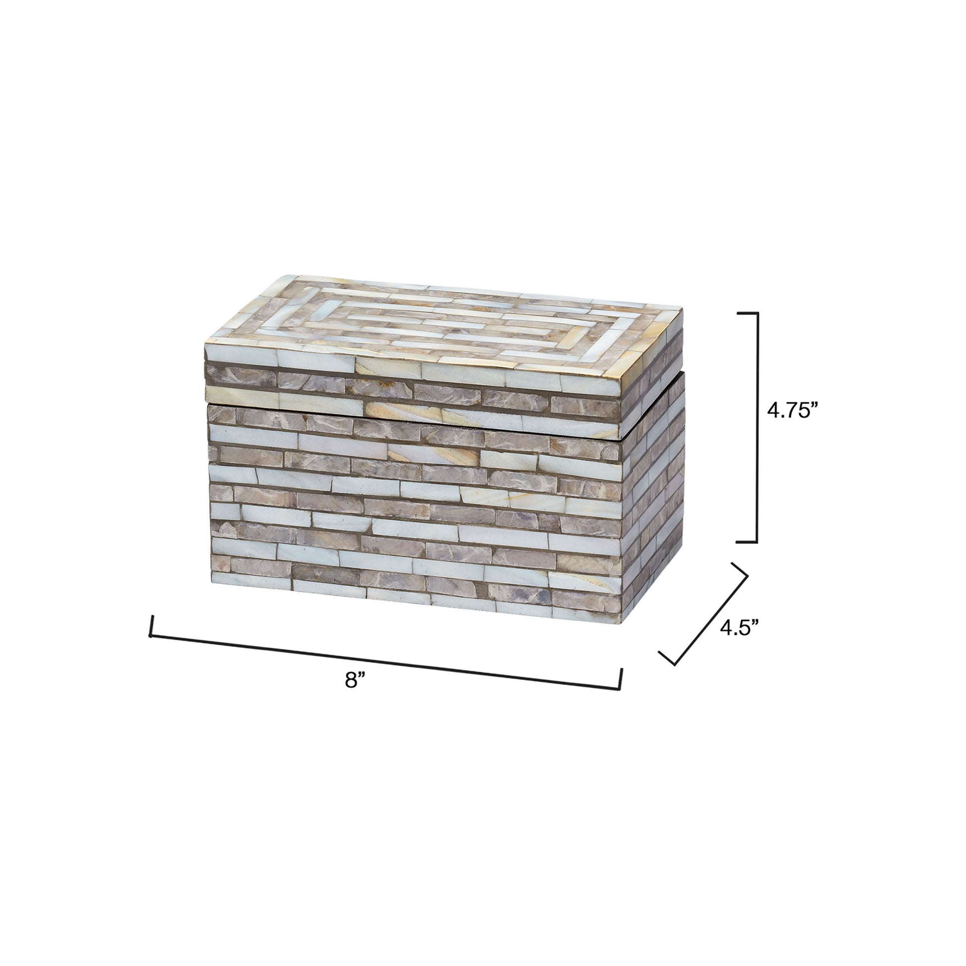 Roosevelt Grey Mother of Pearl Decorative Box by Jamie Young
