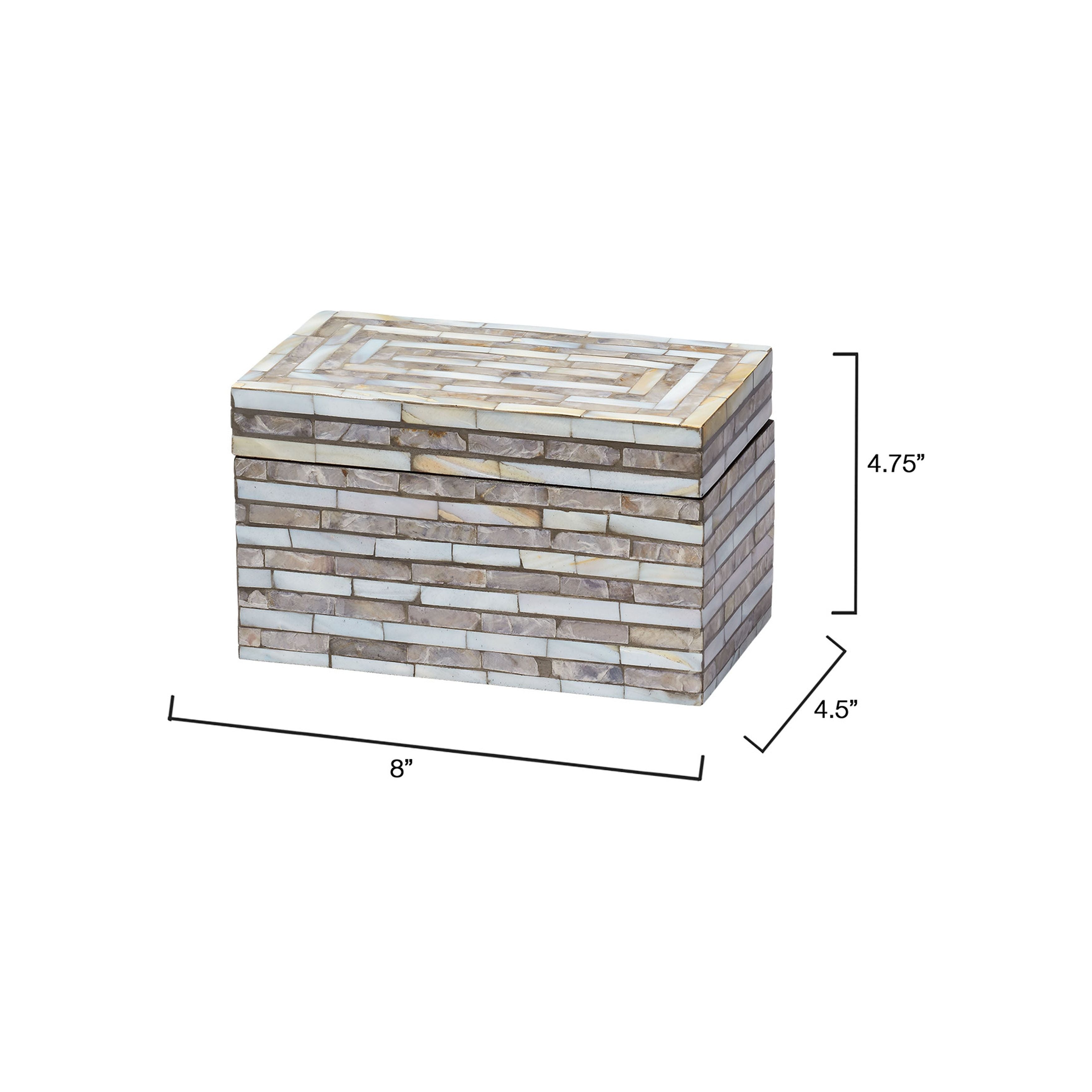 Roosevelt Grey Mother of Pearl Decorative Box by Jamie Young