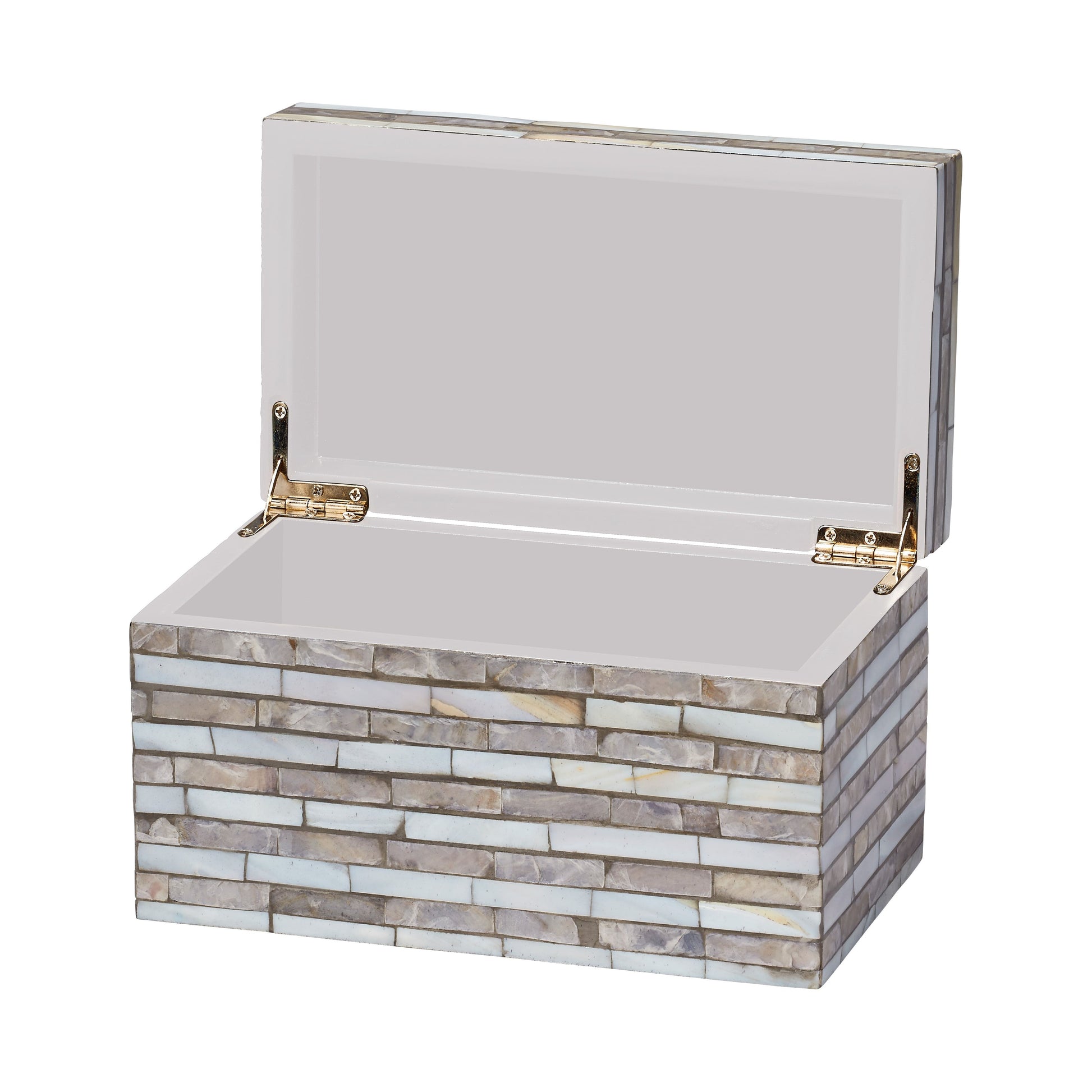 Roosevelt Grey Mother of Pearl Decorative Box by Jamie Young